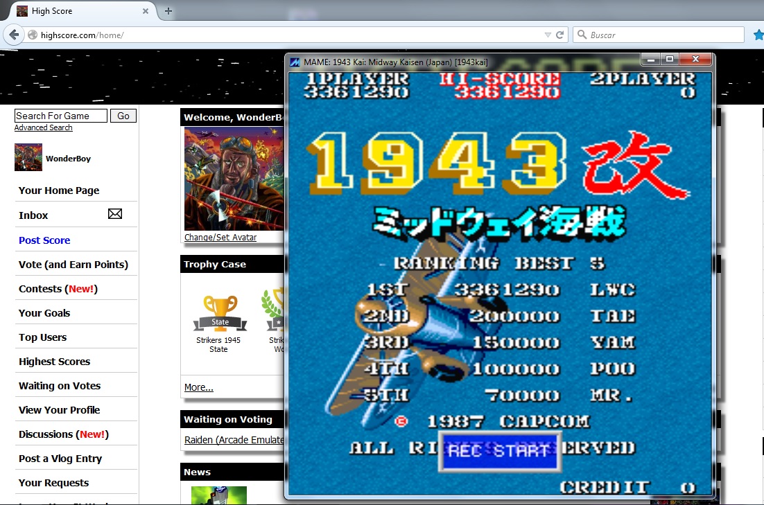 WonderBoy: 1943 Kai: Midway Kaisen [Japan] [1943kai] (Arcade Emulated / M.A.M.E.) 3,361,290 points on 2015-08-02 18:25:45