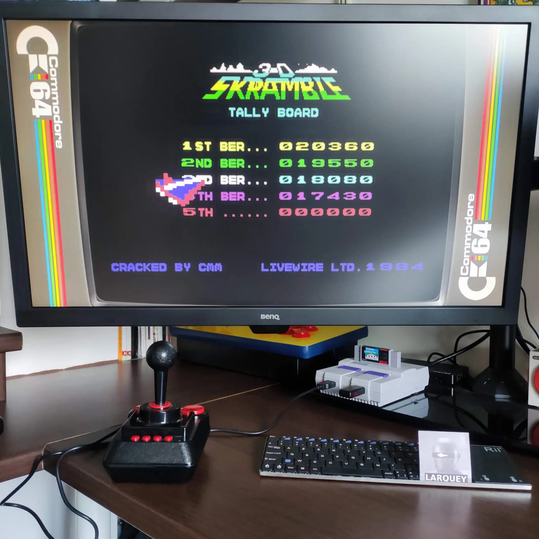 Larquey: 3-D Skramble (Commodore 64 Emulated) 20,360 points on 2022-07-30 01:11:33
