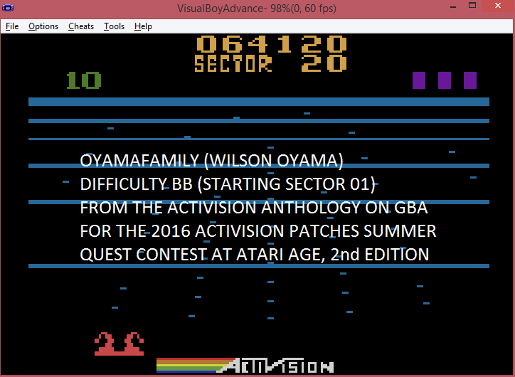 oyamafamily: Activision Anthology: Beamrider [Game 1B] (GBA Emulated) 64,120 points on 2016-07-07 17:43:28