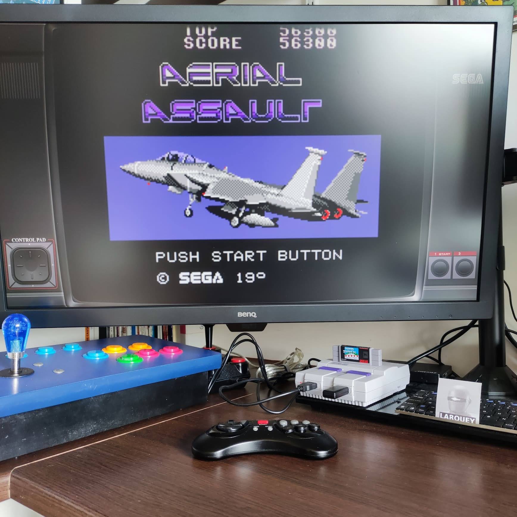 Larquey: Aerial Assault [Easy] (Sega Master System Emulated) 56,300 points on 2022-07-07 07:16:27