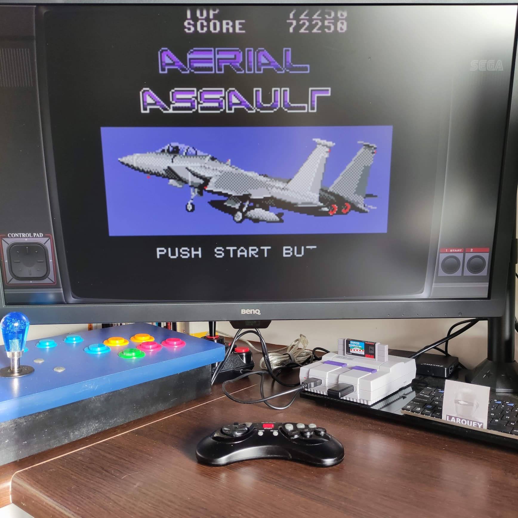 Larquey: Aerial Assault [Hard] (Sega Master System Emulated) 72,250 points on 2022-07-07 07:15:14