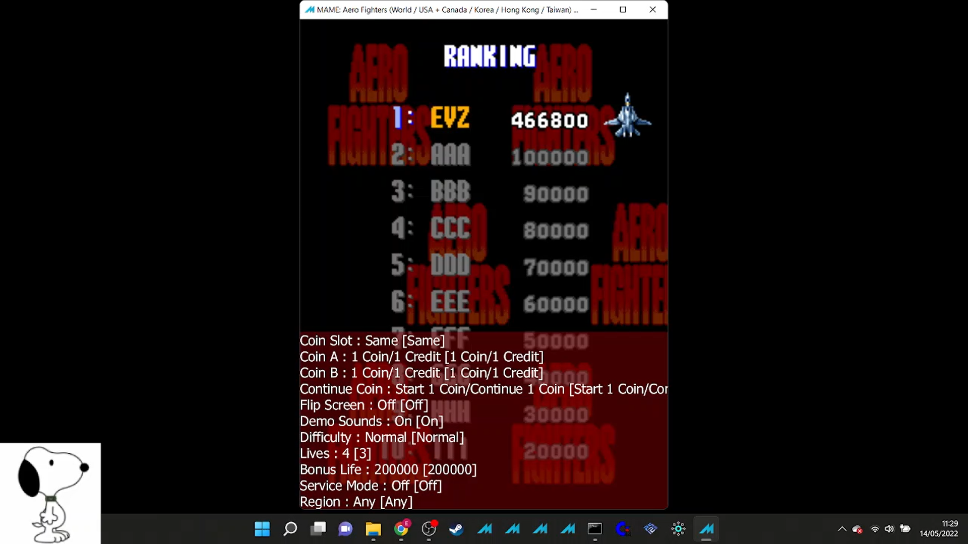 evan04: Aero Fighters [4 Lives] [aerofgt] (Arcade Emulated / M.A.M.E.) 466,800 points on 2022-05-14 04:35:36