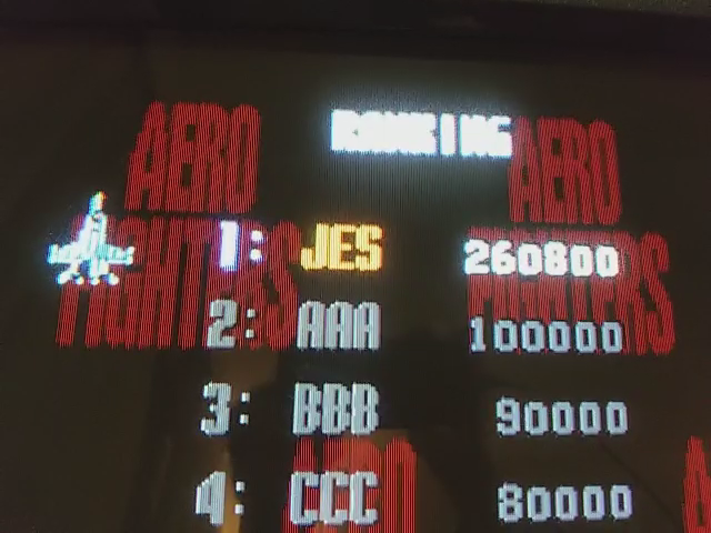 JES: Aero Fighters (Arcade Emulated / M.A.M.E.) 260,800 points on 2018-03-27 01:15:48