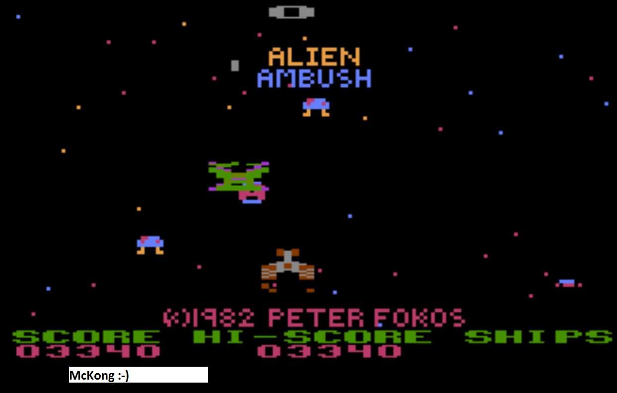 McKong: Alien Ambush (Atari 400/800/XL/XE Emulated) 3,340 points on 2015-07-20 05:50:51