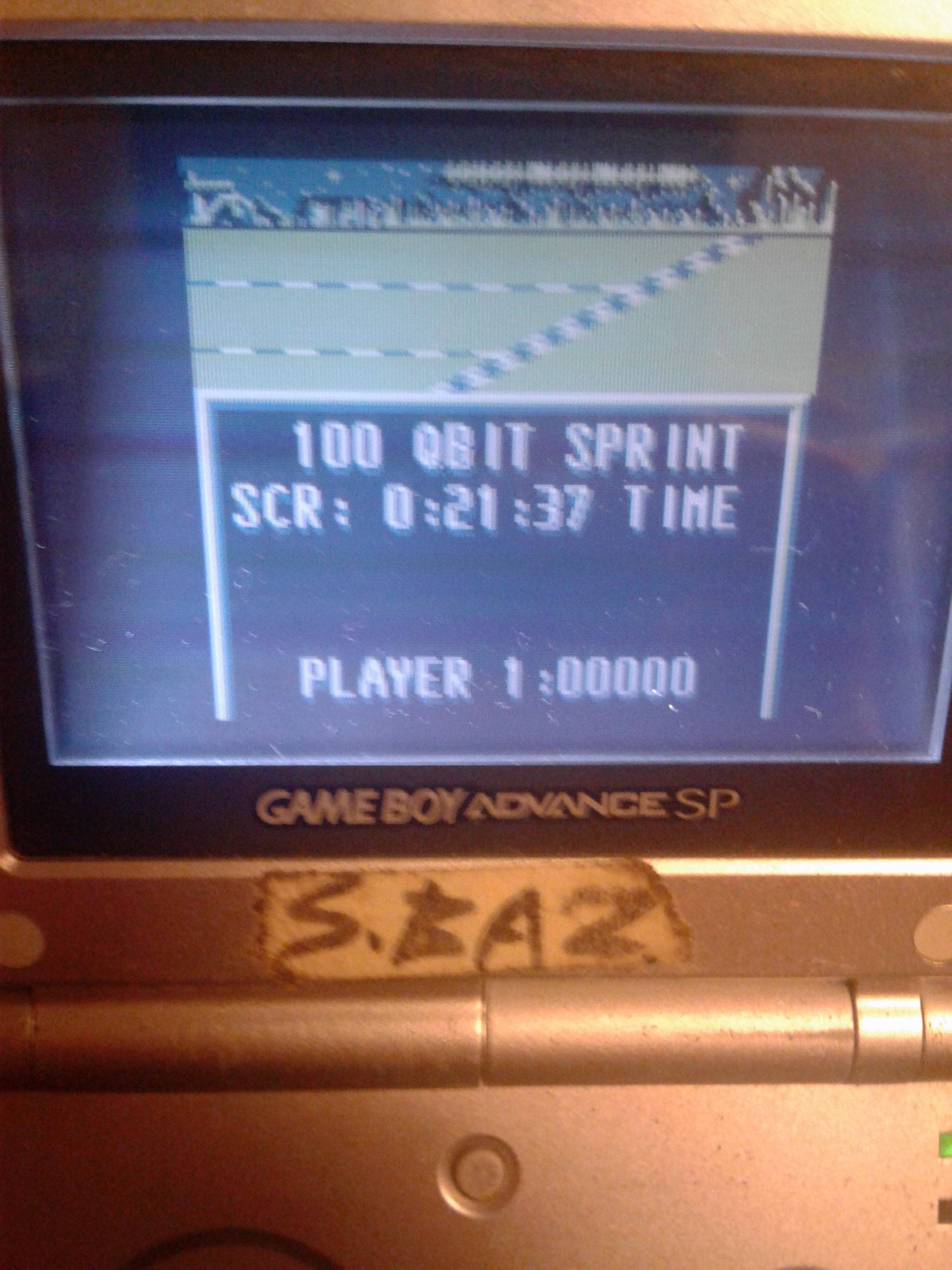 S.BAZ: Alien Olympics: 100 Qbit Sprint (Game Boy) 0:00:21.37 points on 2019-11-20 02:55:49