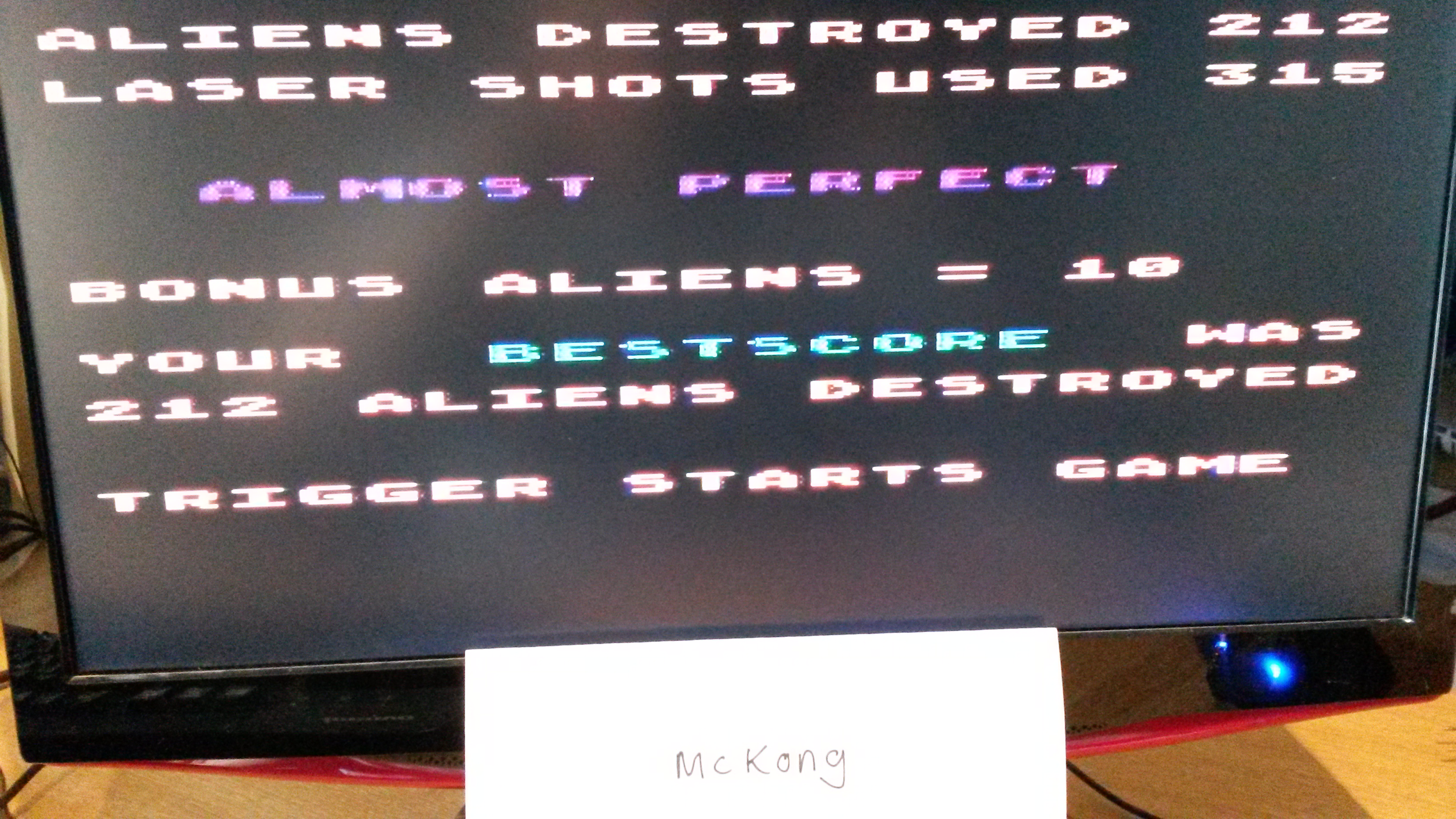 McKong: Aliens (Atari 400/800/XL/XE) 212 points on 2015-11-19 00:26:05