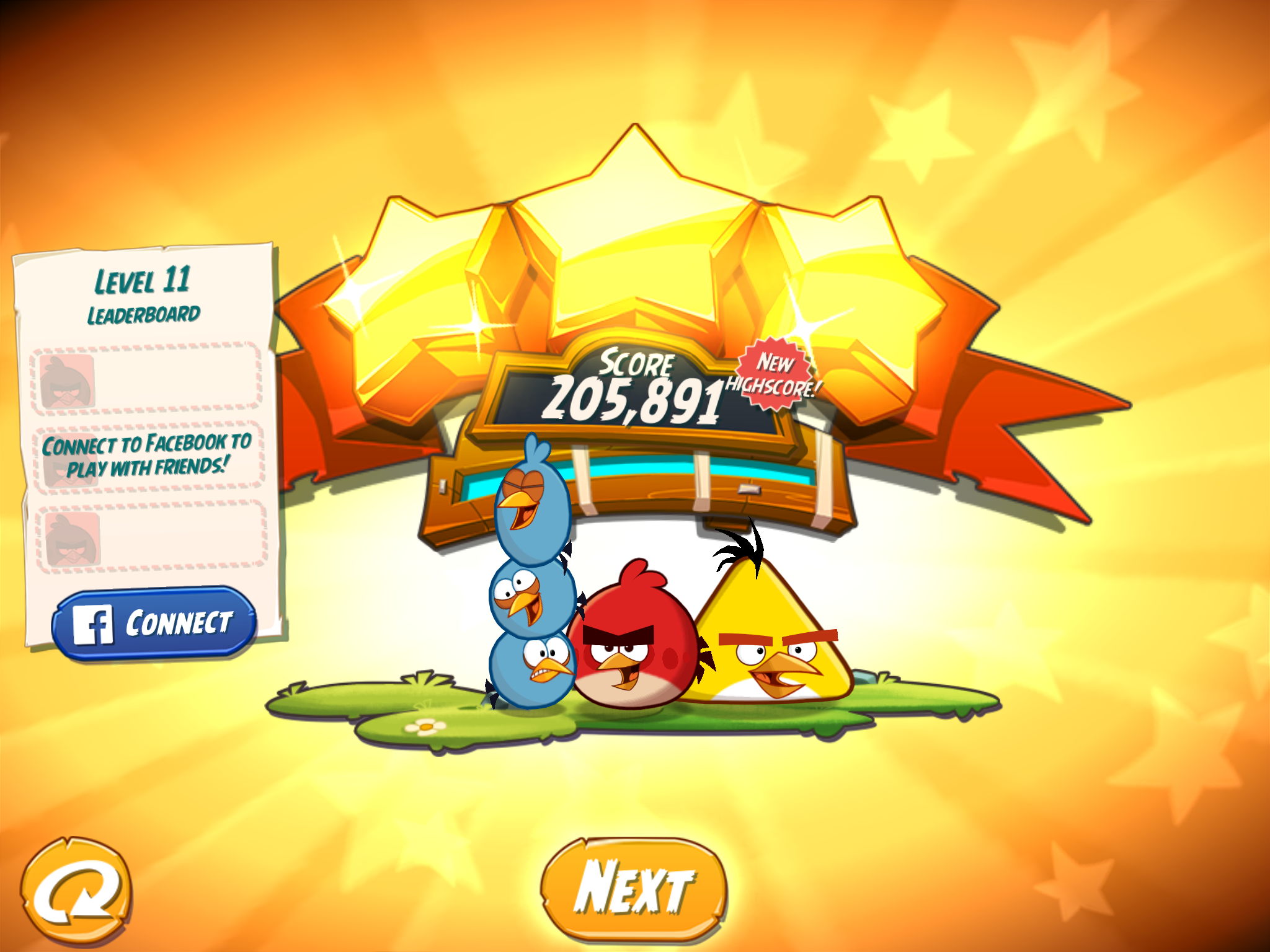 Angry Birds 2: Level 11 205,891 points