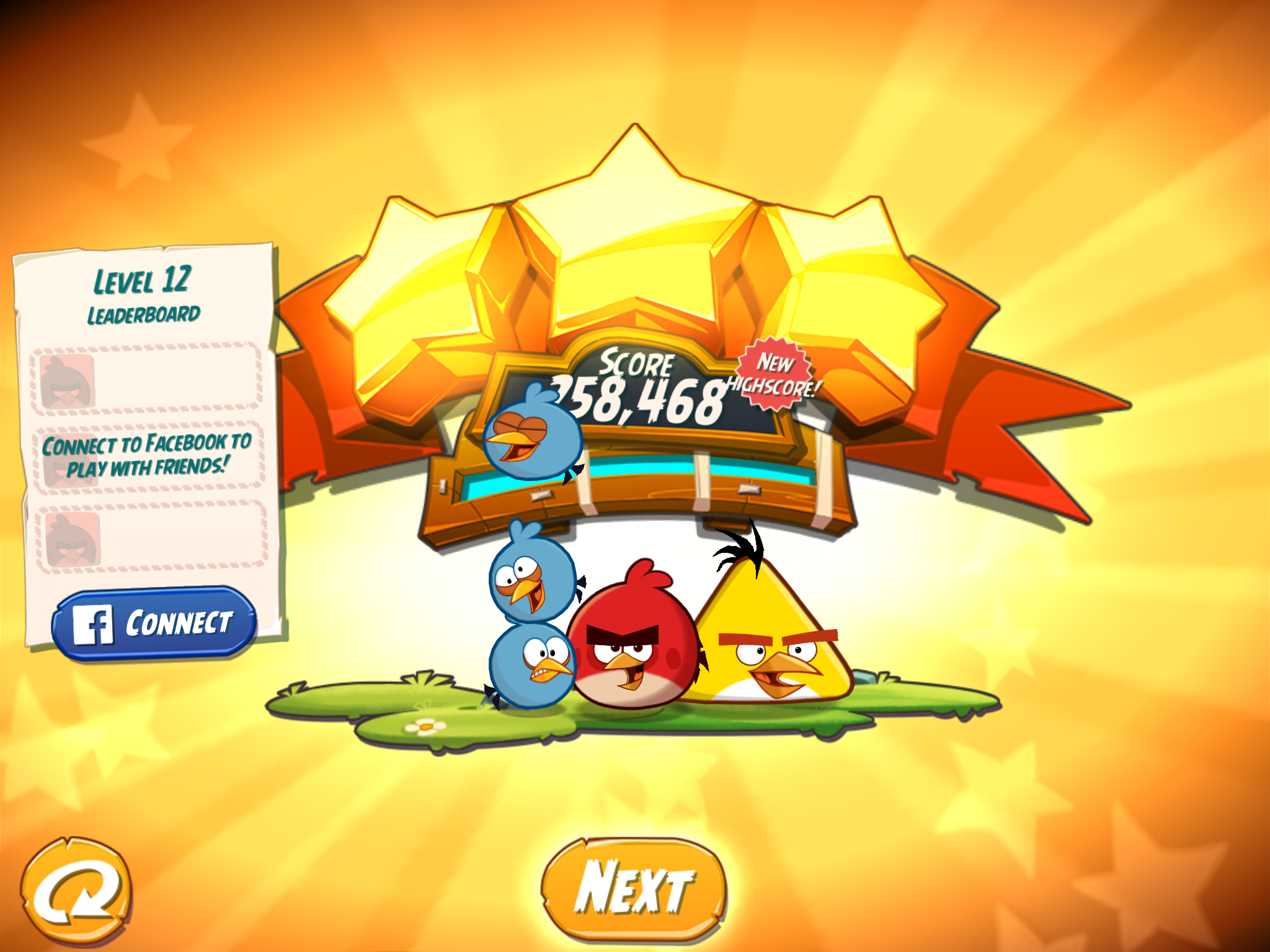 Angry Birds 2: Level 12 258,468 points