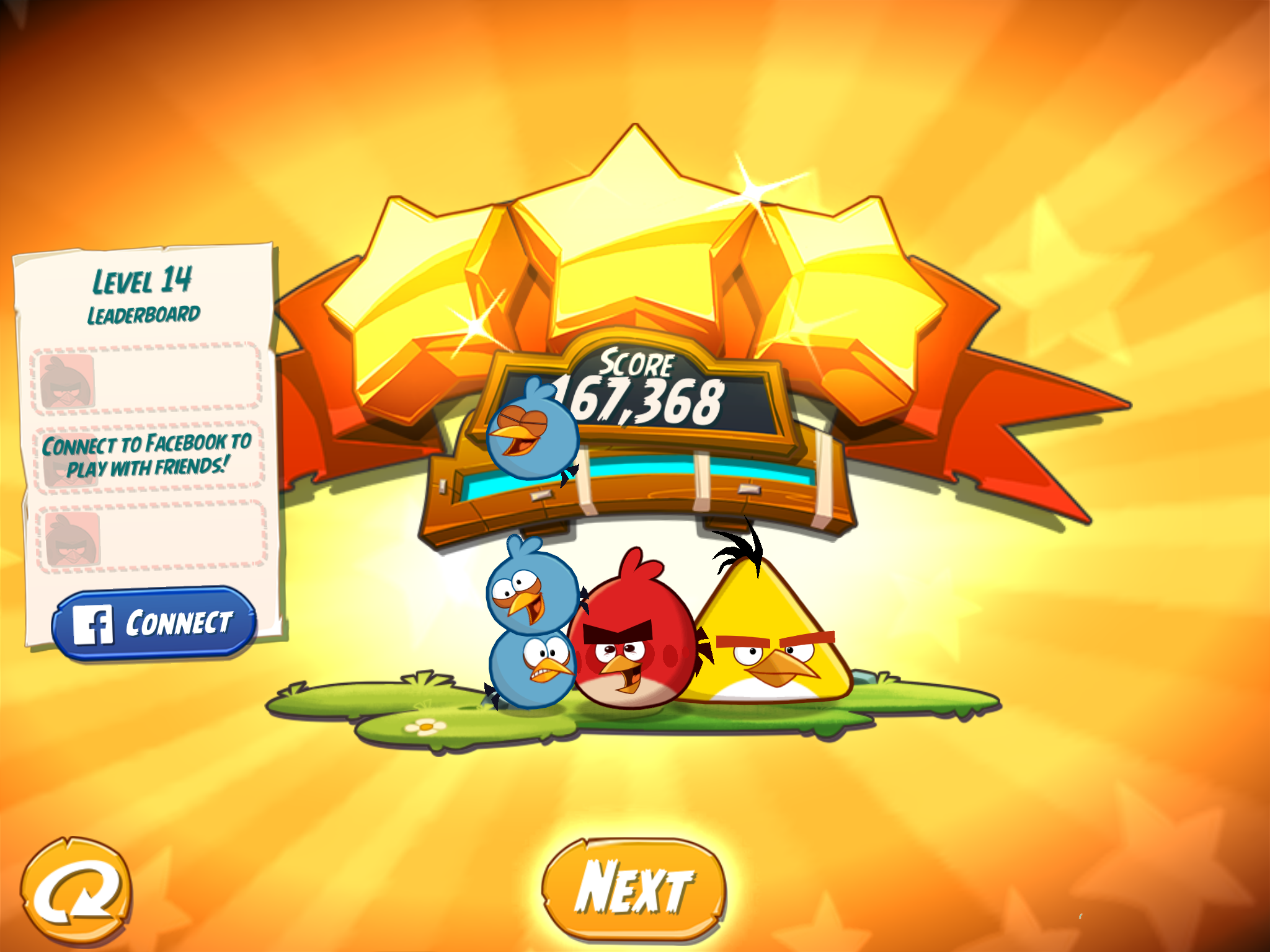 Angry Birds 2: Level 14 167,368 points