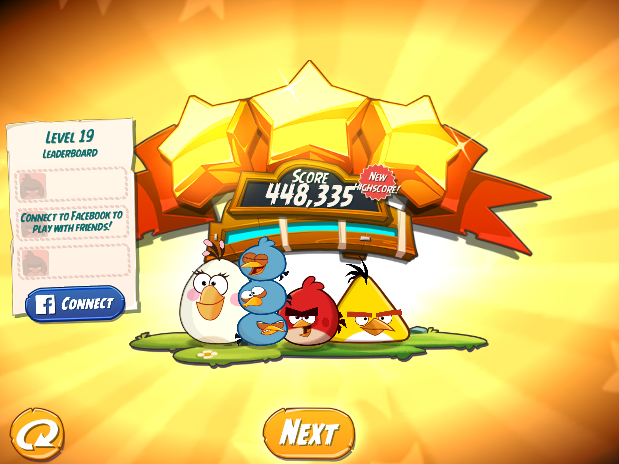 Spindy12: Angry Birds 2: Level 19 (iOS) 448,335 points on 2016-12-20 19:38:26
