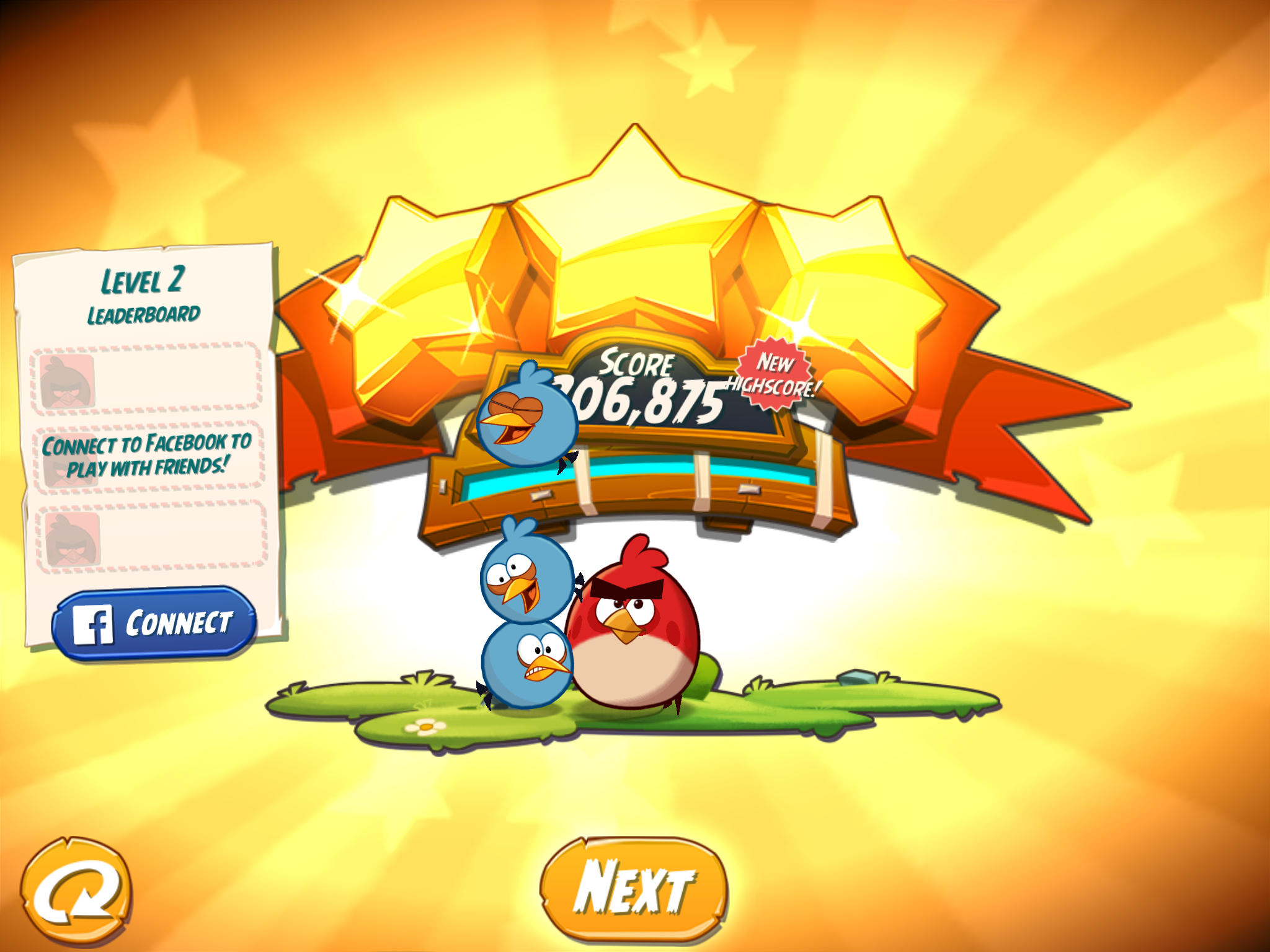 Angry Birds 2: Level 2 206,875 points
