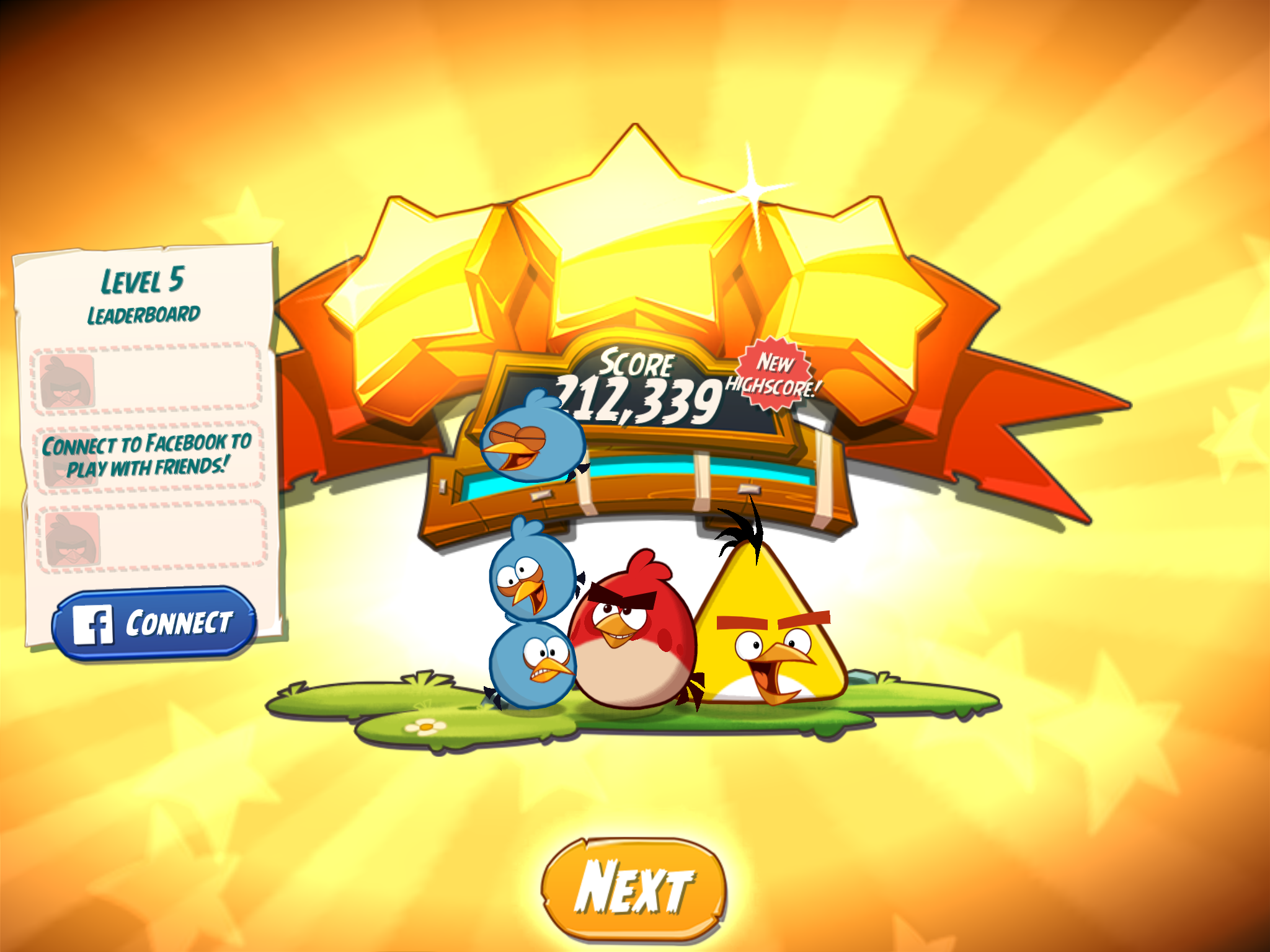 Angry Birds 2: Level 5 212,339 points