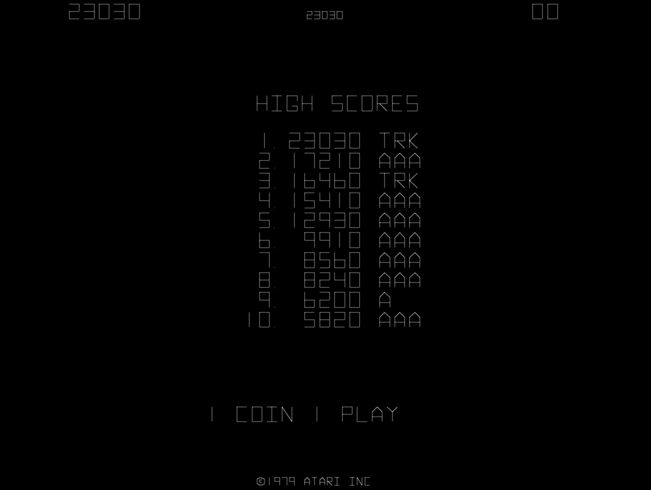 TheTrickster: Asteroids (Arcade Emulated / M.A.M.E.) 23,030 points on 2016-06-28 21:53:30