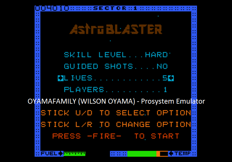 oyamafamily: Astro Blaster [Hard/5 Lives] (Atari 7800 Emulated) 4,010 points on 2016-07-25 17:44:14