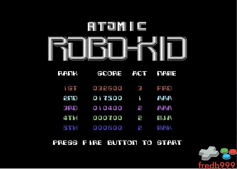 fredb999: Atomic Robo Kid (Commodore 64 Emulated) 32,600 points on 2016-05-29 18:43:15