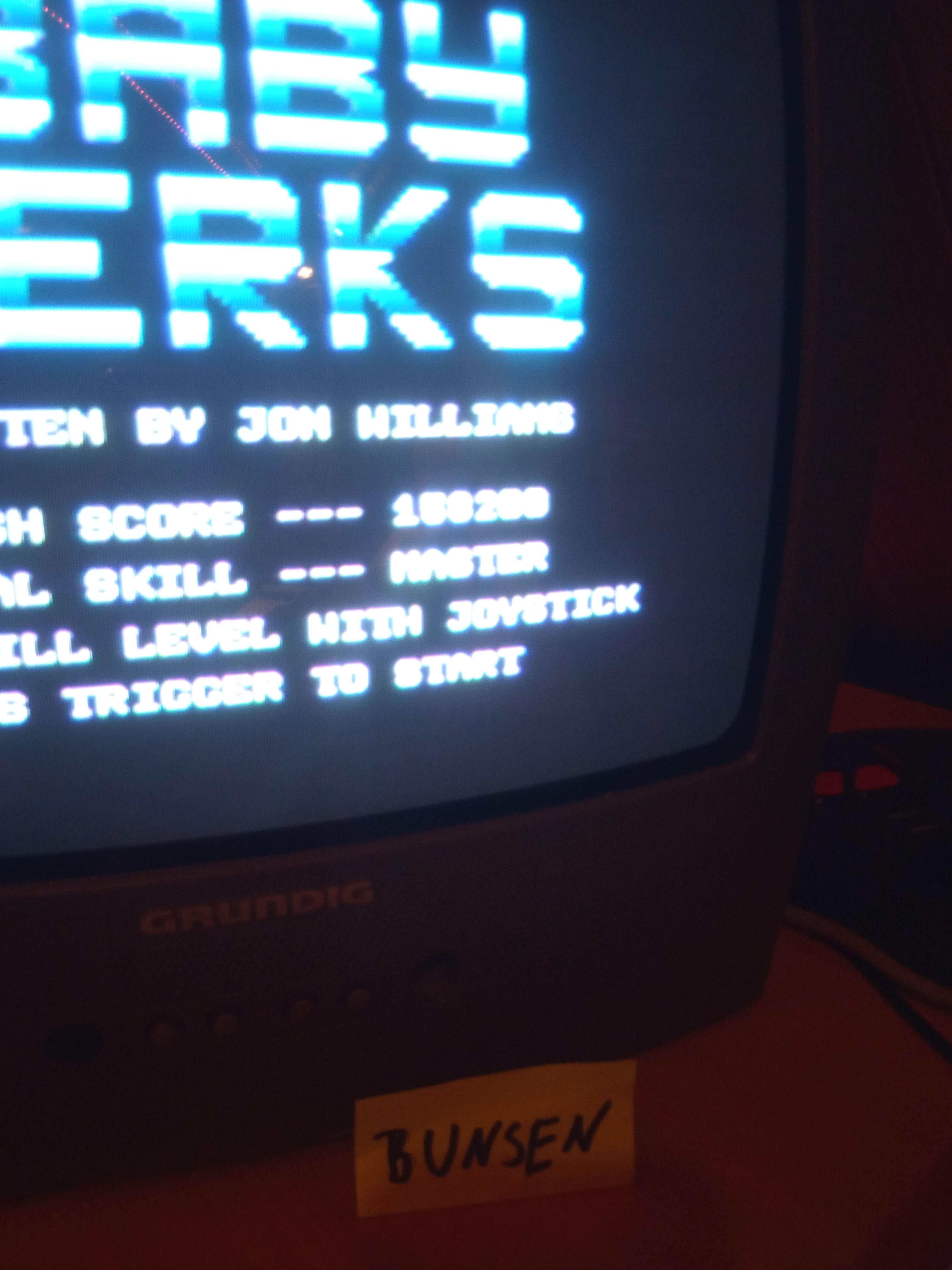 Bunsen: Baby Berks [Skill: Master] (Atari 400/800/XL/XE) 158,200 points on 2020-07-09 14:29:31