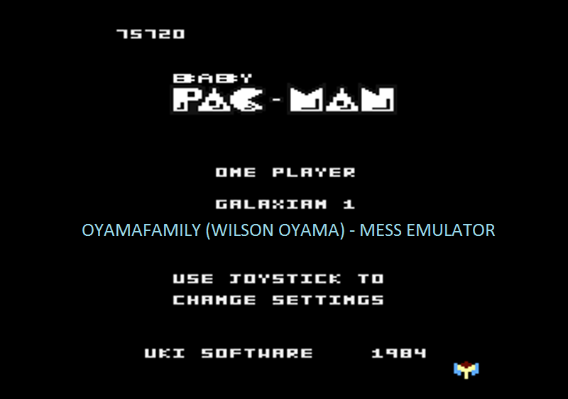 oyamafamily: Baby Pac-Man: Galaxian 1 (Atari 7800 Emulated) 75,720 points on 2016-04-30 19:12:52