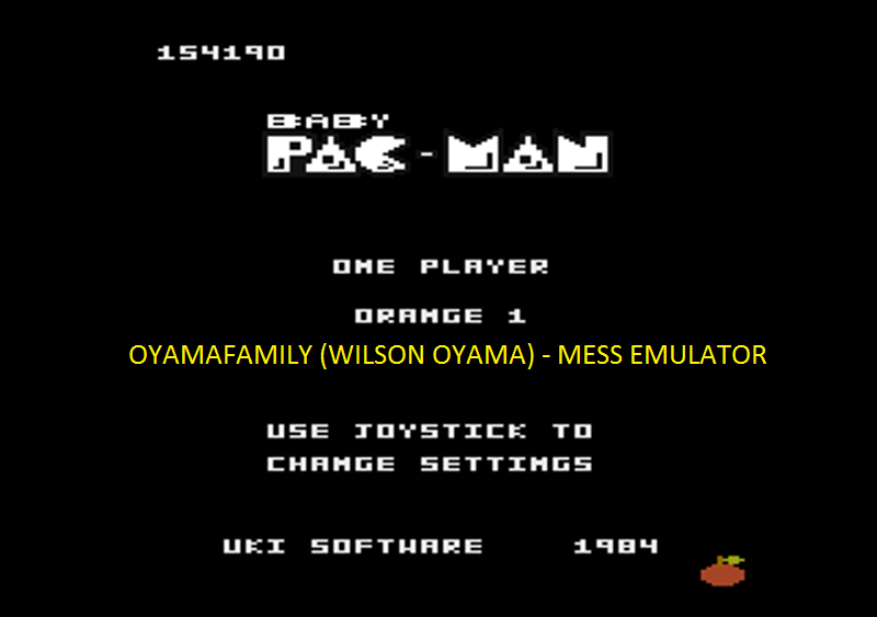 oyamafamily: Baby Pac-Man: Orange 1 (Atari 7800 Emulated) 154,190 points on 2016-05-06 18:25:19