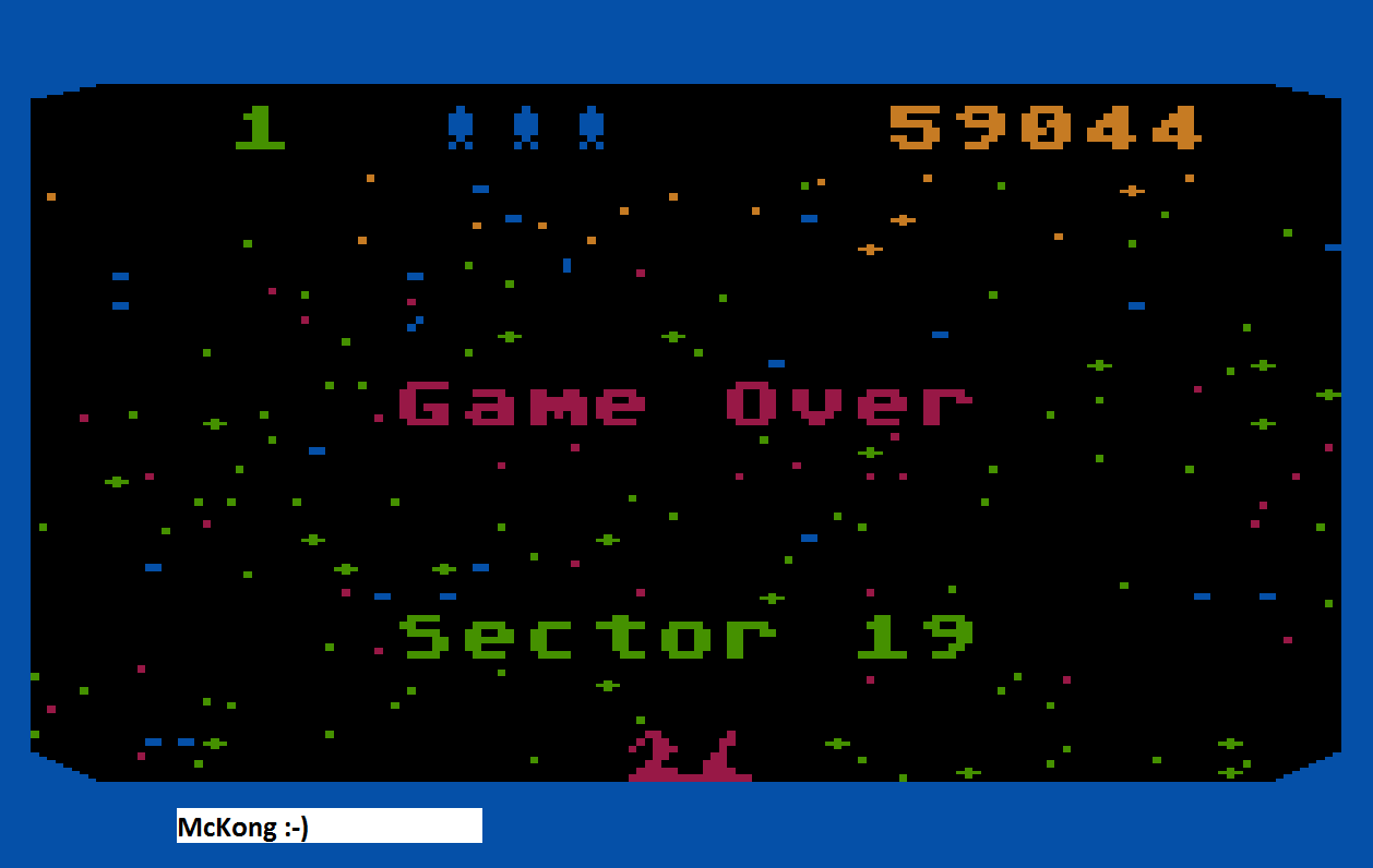 McKong: Beamrider (Atari 400/800/XL/XE Emulated) 59,044 points on 2015-09-08 08:47:28