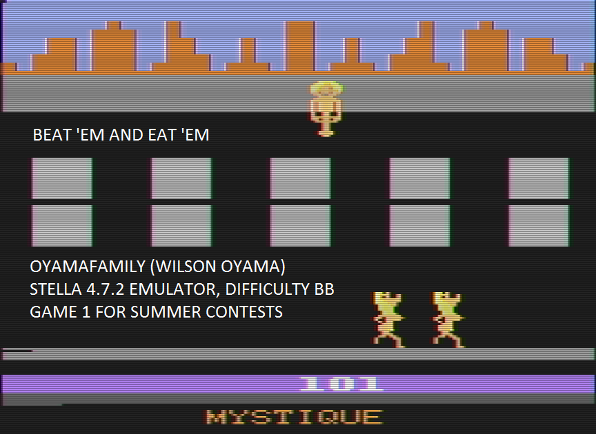 oyamafamily: Beat Em and Eat Em (Atari 2600 Emulated Novice/B Mode) 101 points on 2016-07-30 19:57:04