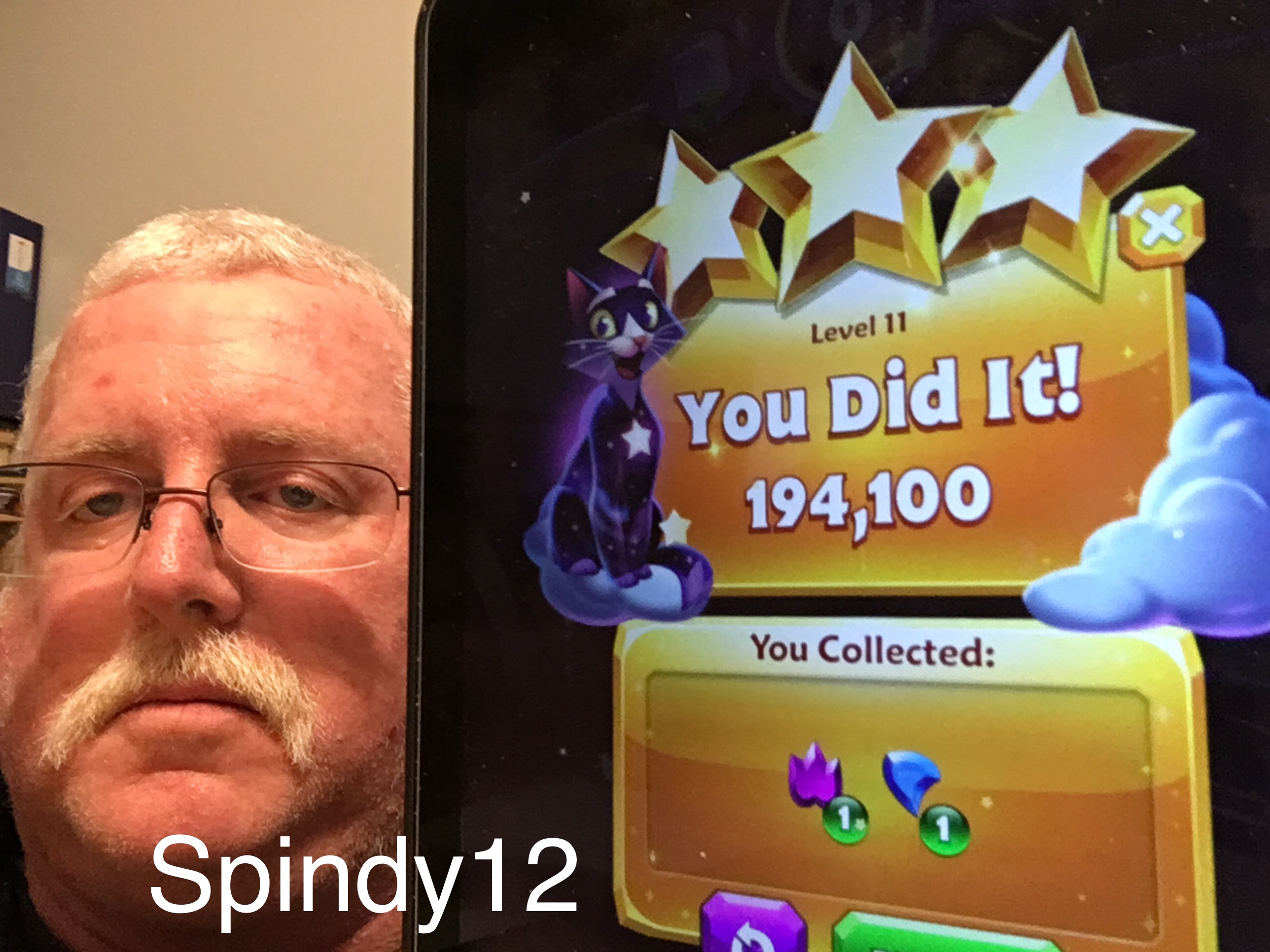 Spindy12: Bejeweled Stars: Level 11 - Double Love (iOS) 194,100 points on 2016-12-25 07:44:17