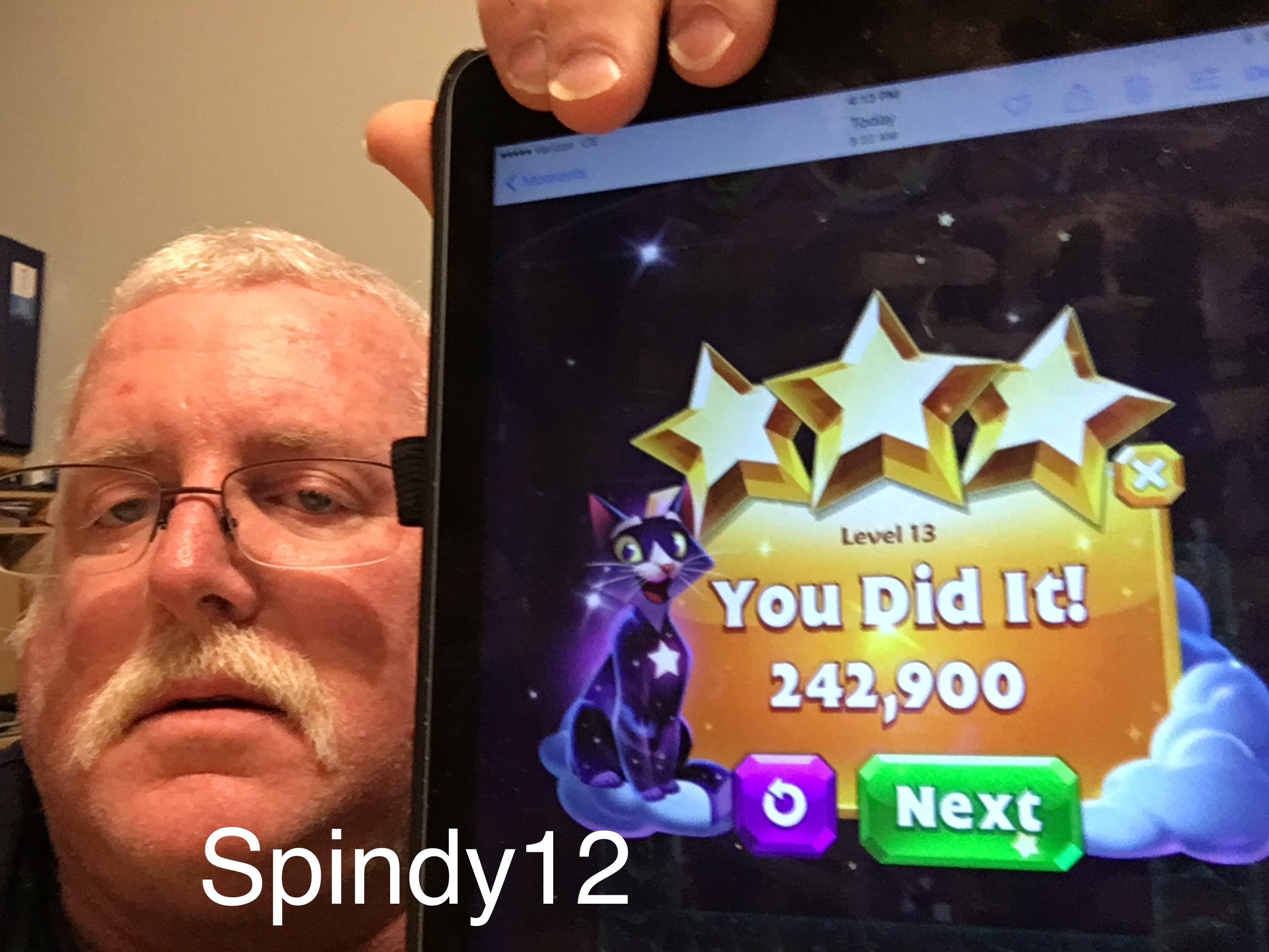 Spindy12: Bejeweled Stars: Level 13 - Free and Clear (iOS) 242,900 points on 2016-12-25 07:47:53