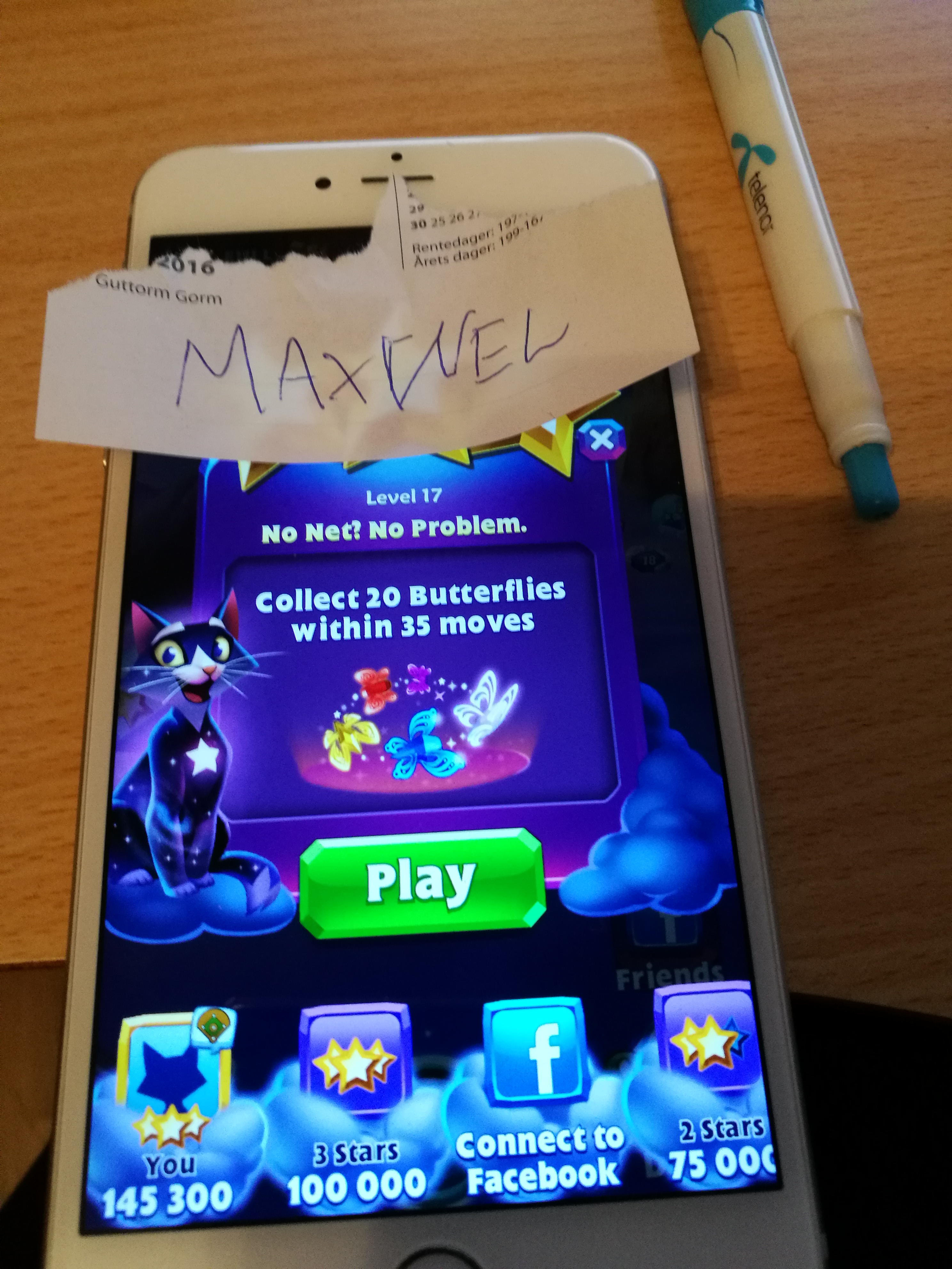 Maxwel: Bejeweled Stars: Level 17 - No Net? No Problem. (iOS) 145,300 points on 2016-08-24 15:32:05
