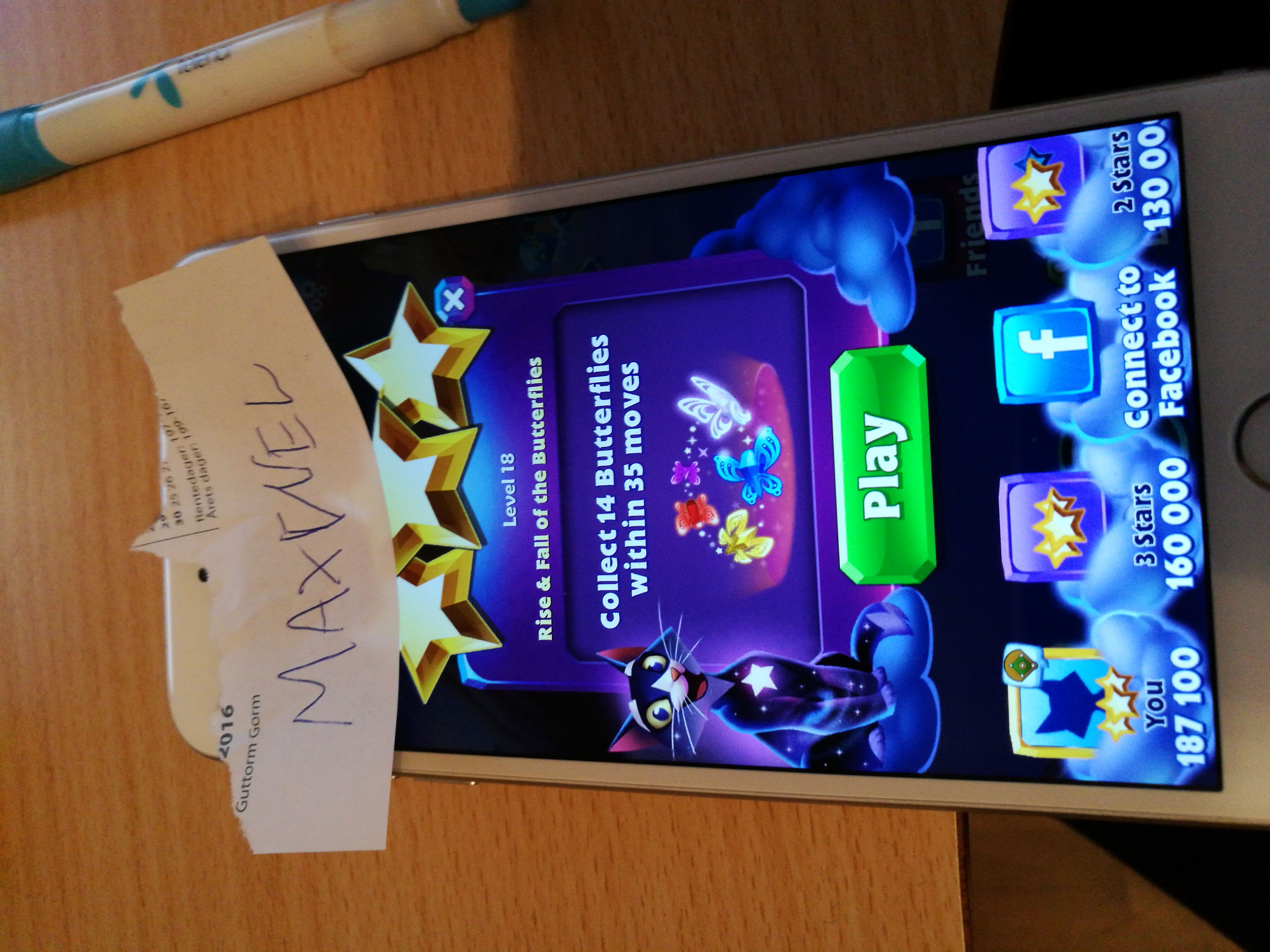 Maxwel: Bejeweled Stars: Level 18 - Rise & Fall of the Butterflies (iOS) 187,100 points on 2016-08-24 15:32:45