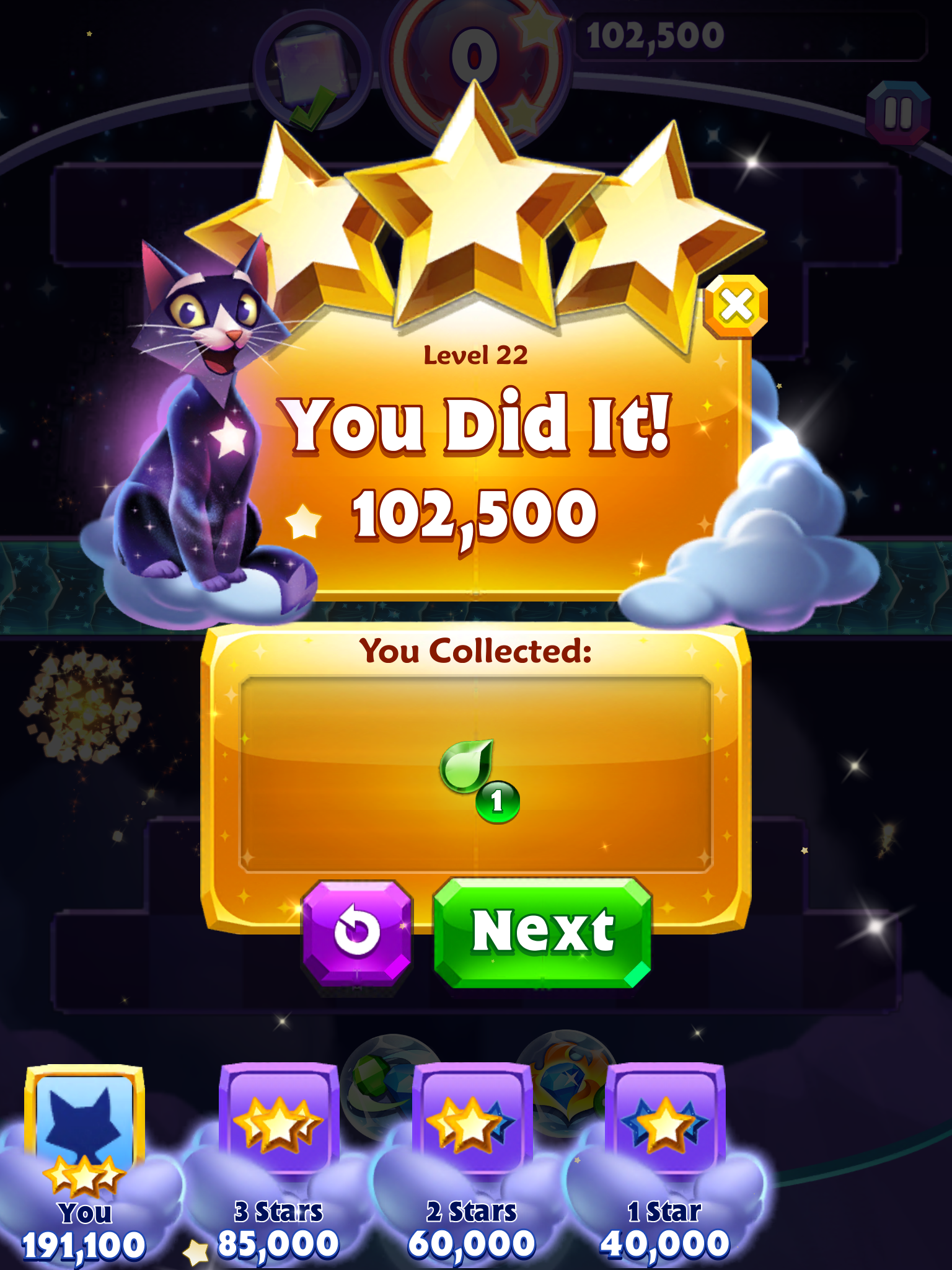 Spindy12: Bejeweled Stars: Level 22 - Move Along (iOS) 102,500 points on 2016-12-25 08:03:20