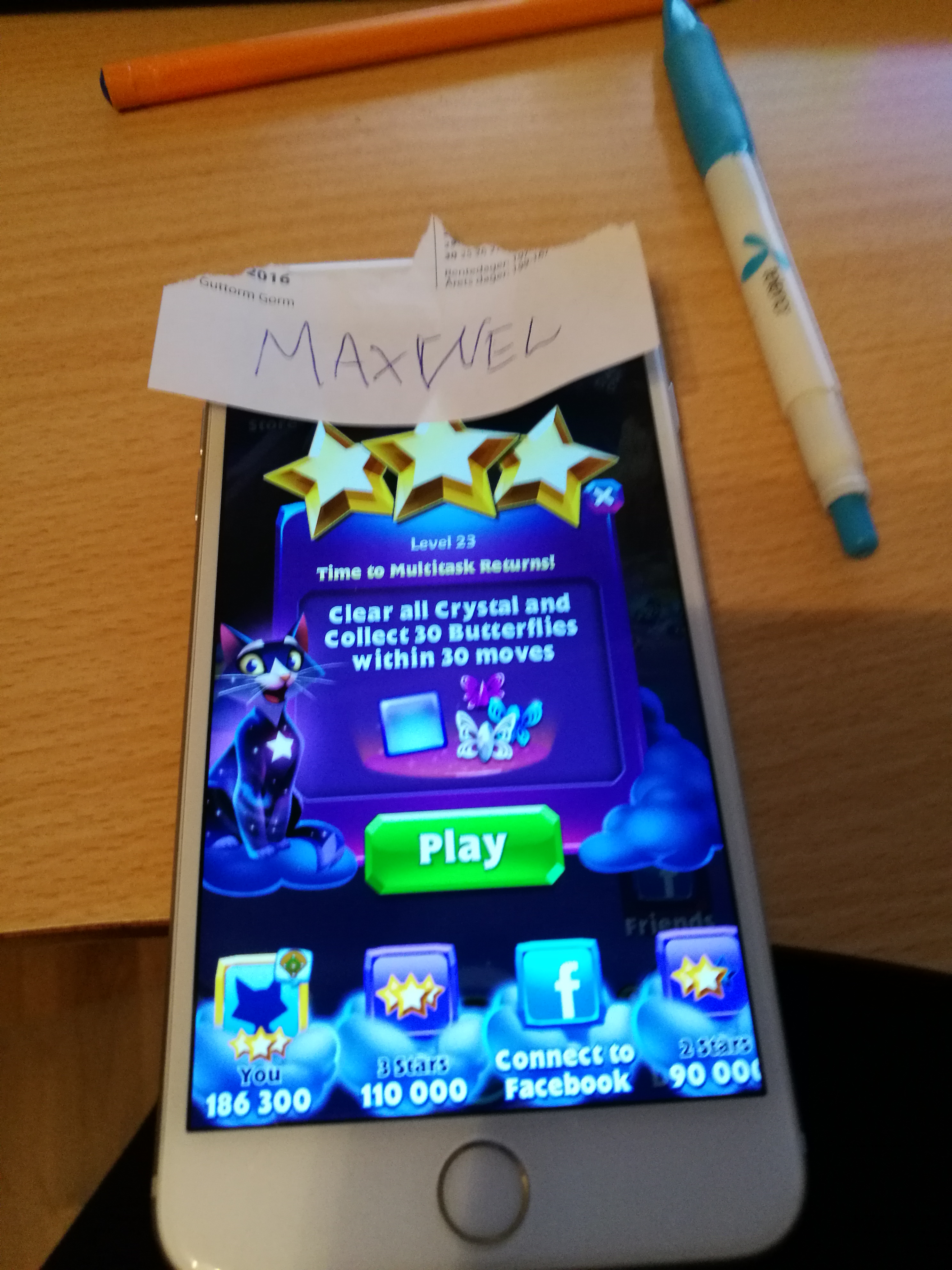 Maxwel: Bejeweled Stars: Level 23 - Time to Multitask Returns! (iOS) 186,300 points on 2016-08-24 15:38:17