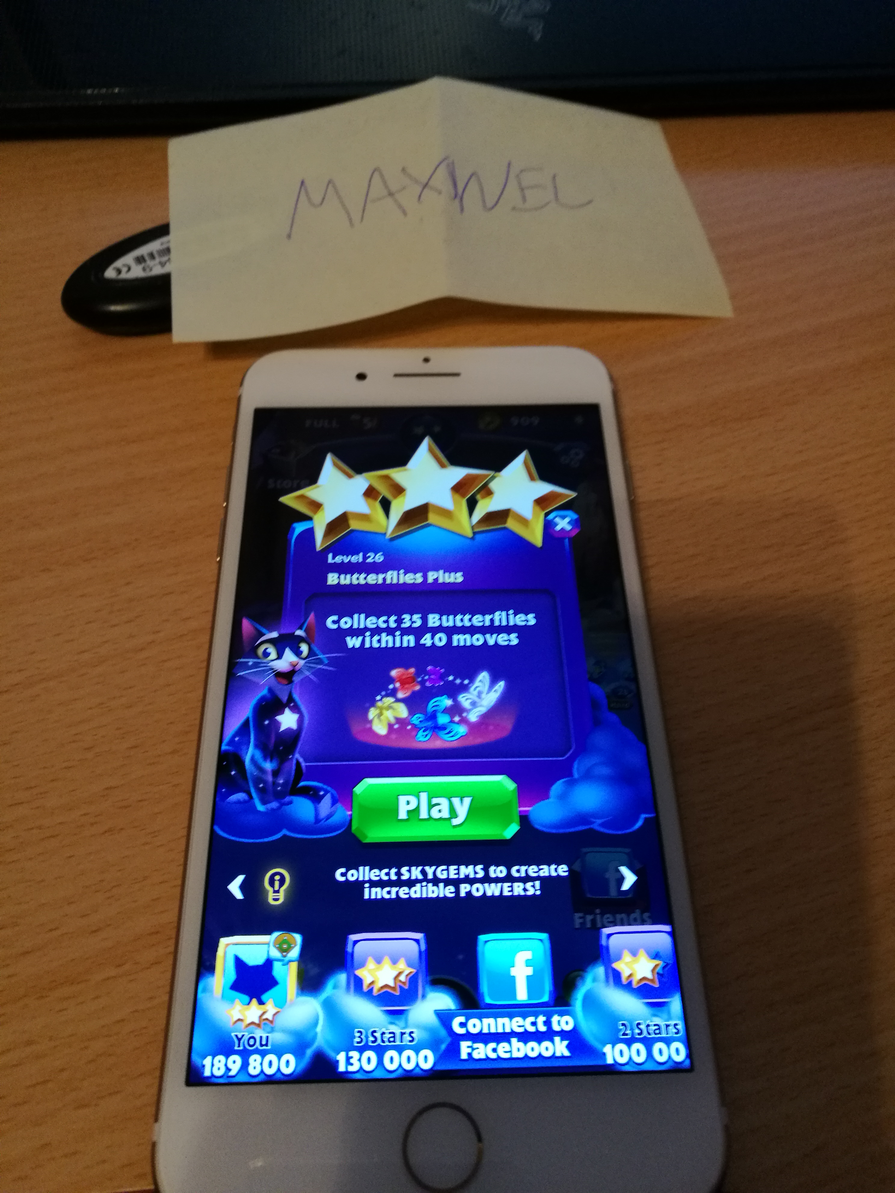Maxwel: Bejeweled Stars: Level 26: Butterflies Plus (iOS) 189,800 points on 2016-11-13 15:10:51
