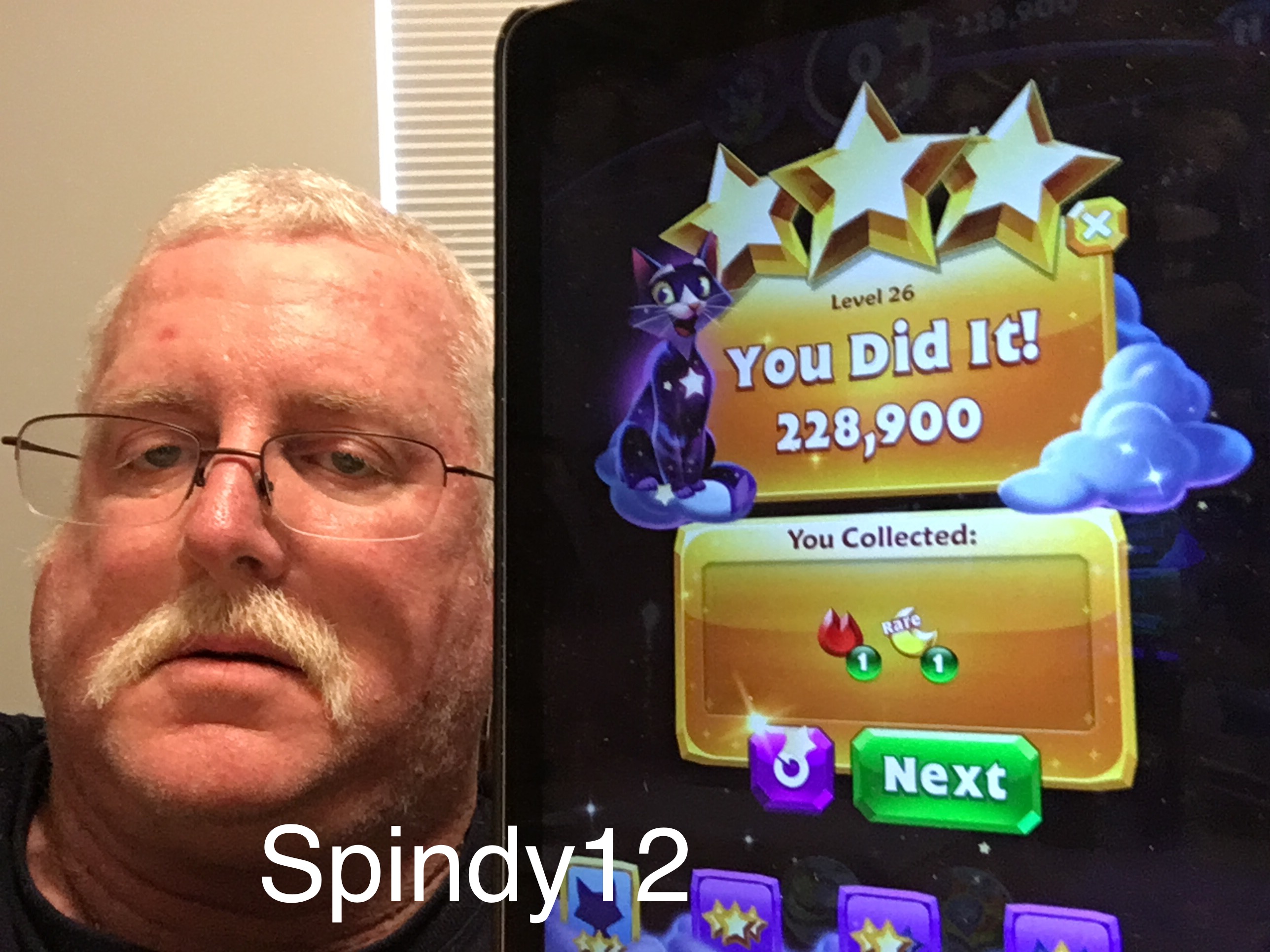 Spindy12: Bejeweled Stars: Level 26: Butterflies Plus (iOS) 228,900 points on 2016-12-25 08:09:29