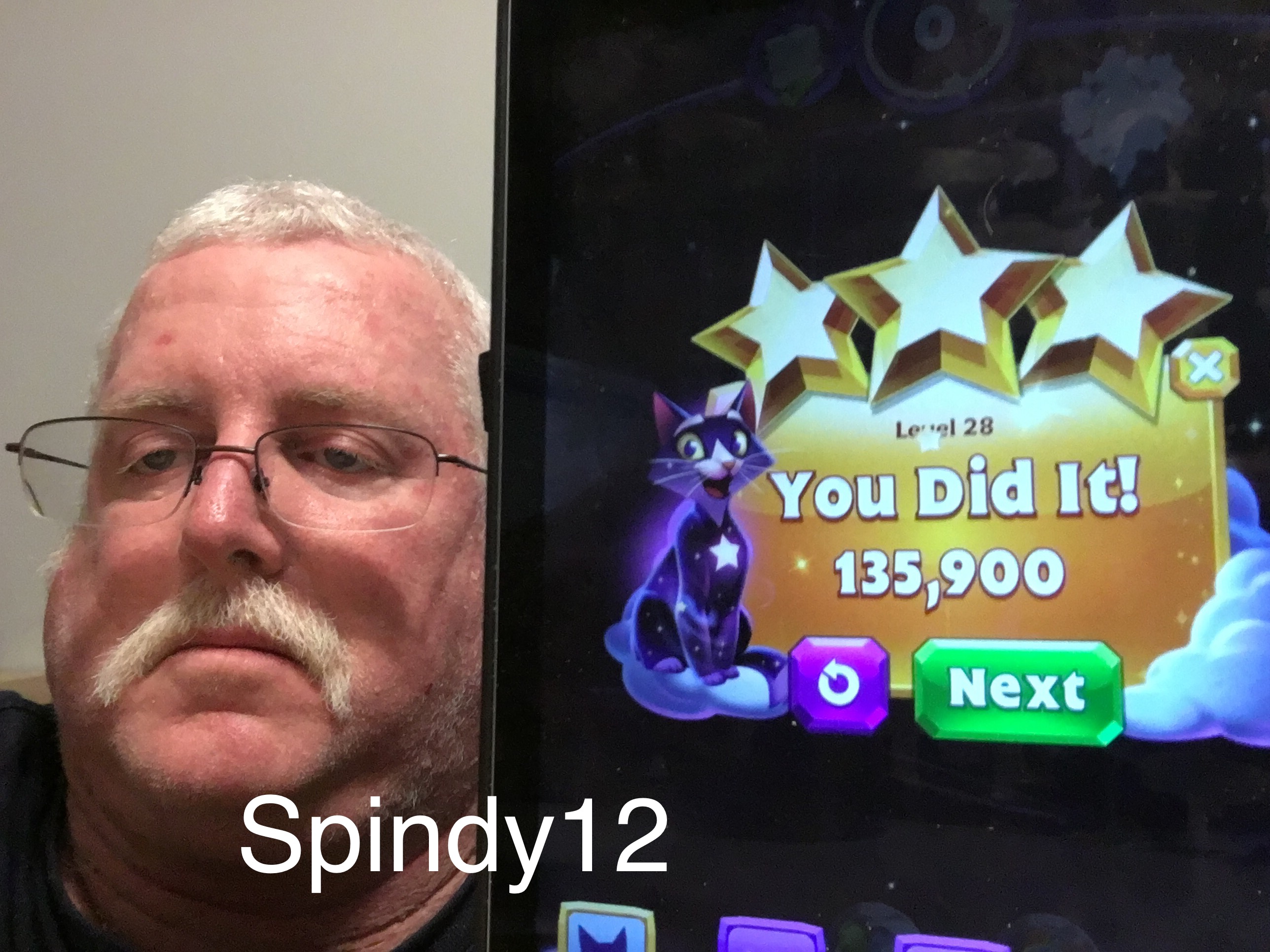 Spindy12: Bejeweled Stars: Level 28: Step it up (iOS) 135,900 points on 2016-12-25 08:12:26