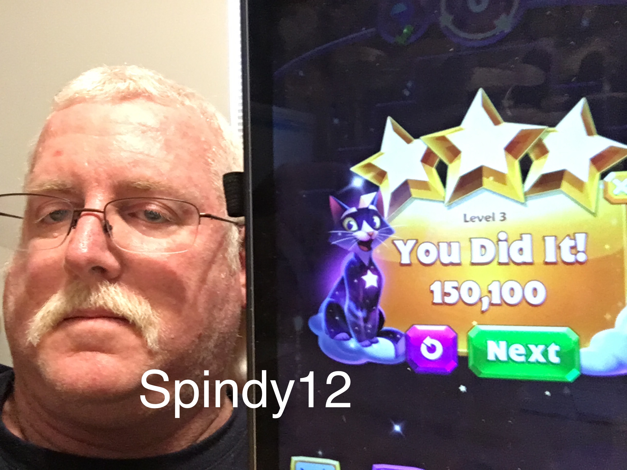 Spindy12: Bejeweled Stars: Level 3 - A Different Angle (iOS) 150,100 points on 2016-12-25 07:27:39