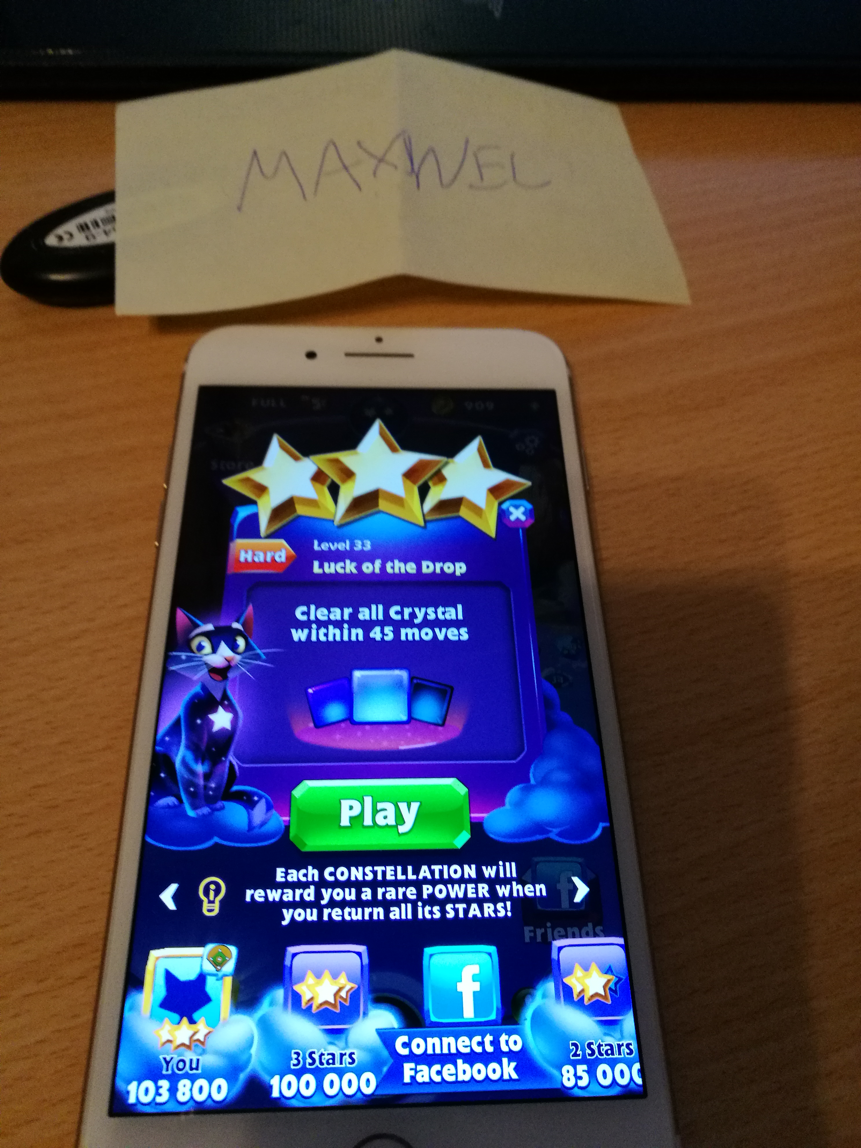 Maxwel: Bejeweled Stars: Level 33: Luck of the drop (iOS) 103,800 points on 2016-11-13 15:17:42
