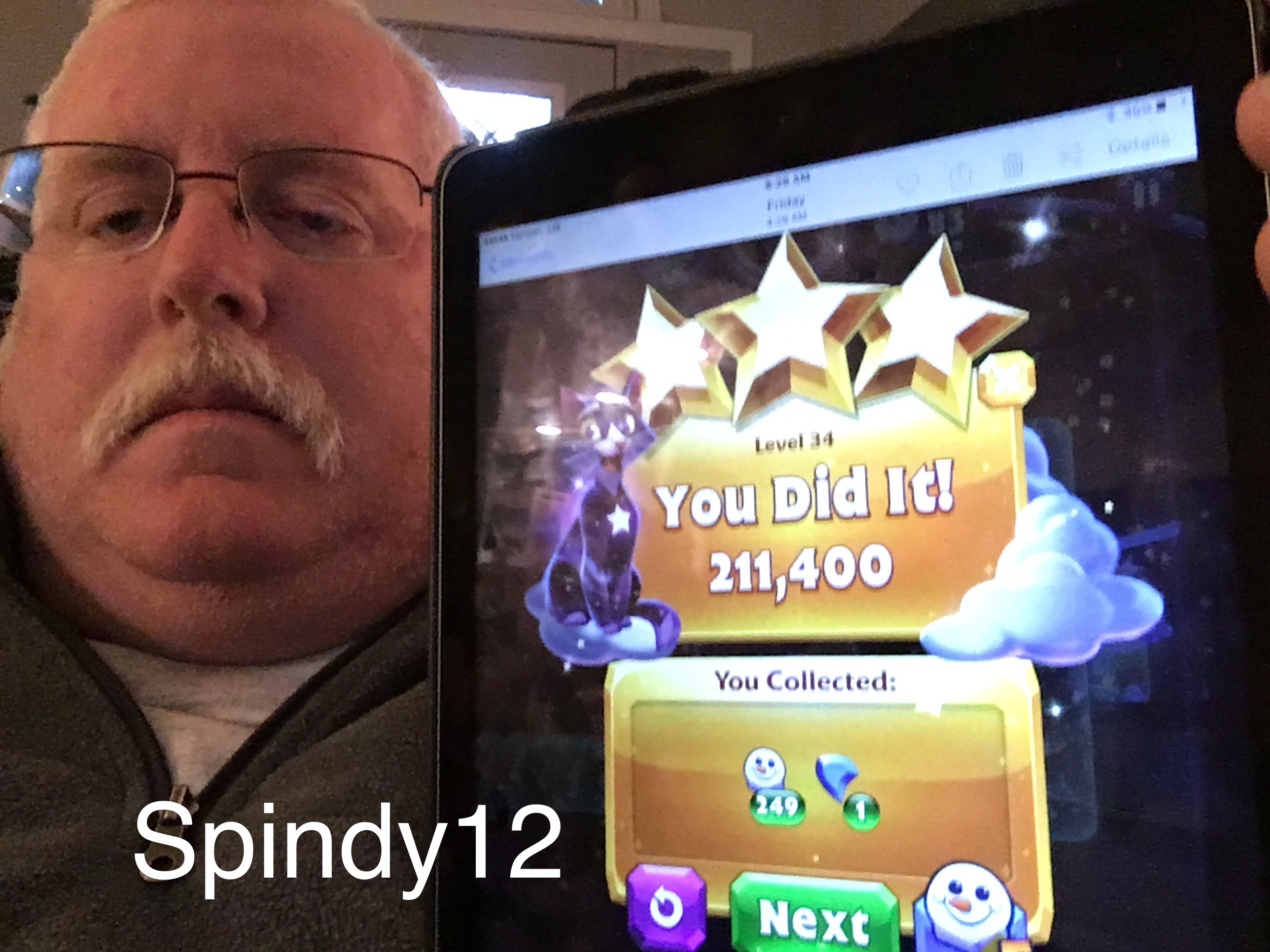 Spindy12: Bejeweled Stars: Level 34: Turn this gem around (iOS) 211,400 points on 2016-12-25 12:14:28