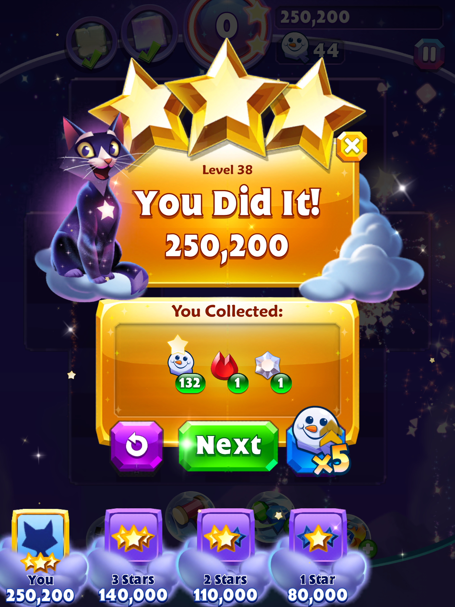 Spindy12: Bejeweled Stars: Level 38: Take a shine on this (iOS) 250,200 points on 2016-12-25 12:20:54