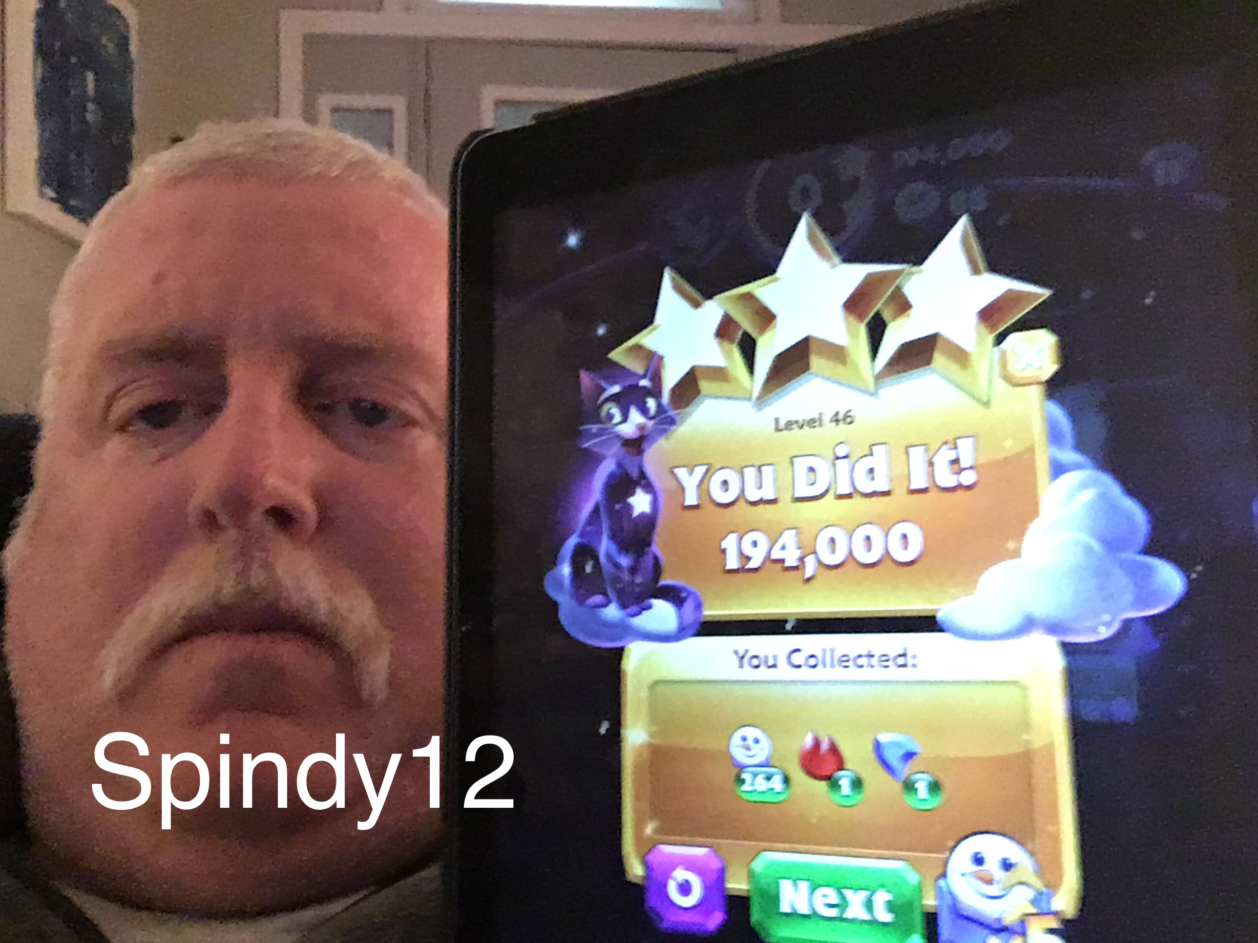 Spindy12: Bejeweled Stars: Level 46: Taking flight (iOS) 194,000 points on 2016-12-25 20:07:07