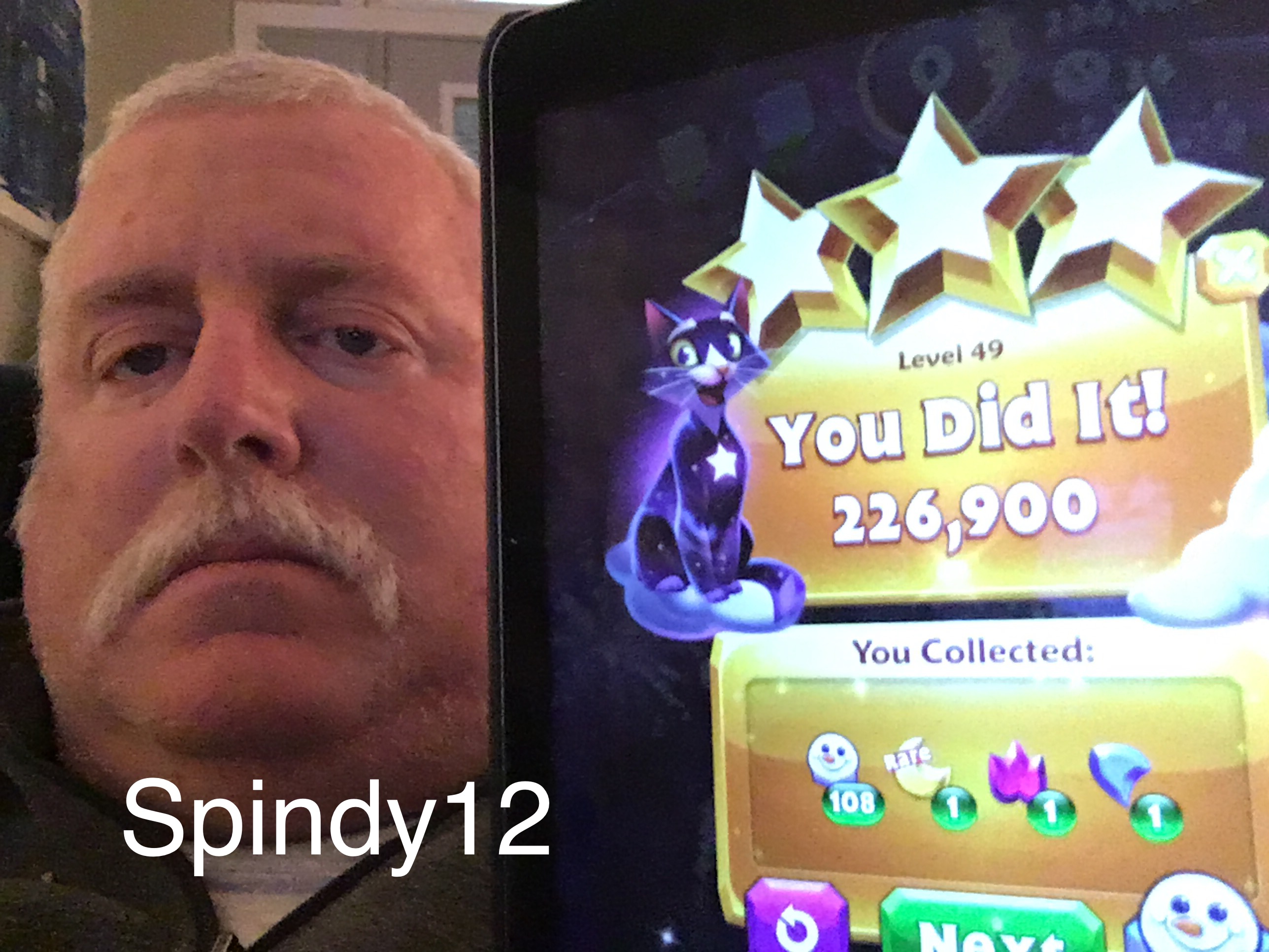Spindy12: Bejeweled Stars: Level 49: A thrilling combination (iOS) 226,900 points on 2016-12-25 20:10:45