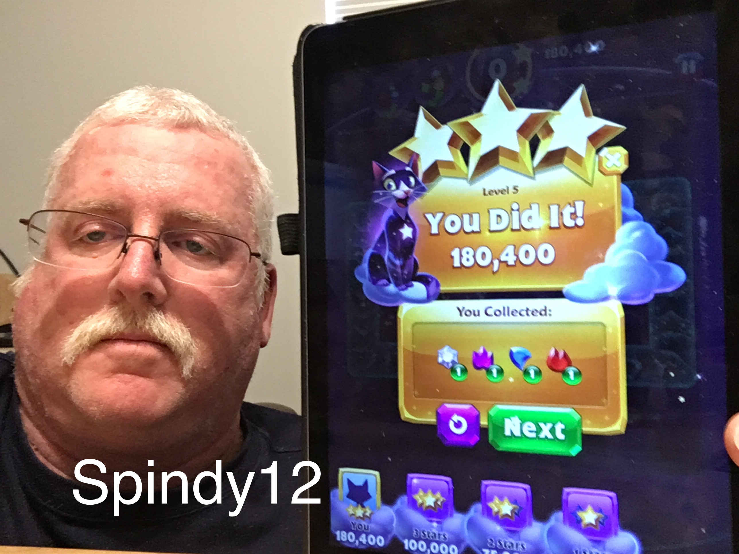 Spindy12: Bejeweled Stars: Level 5 - Boom Goes the Dynamite (iOS) 180,400 points on 2016-12-25 07:31:54
