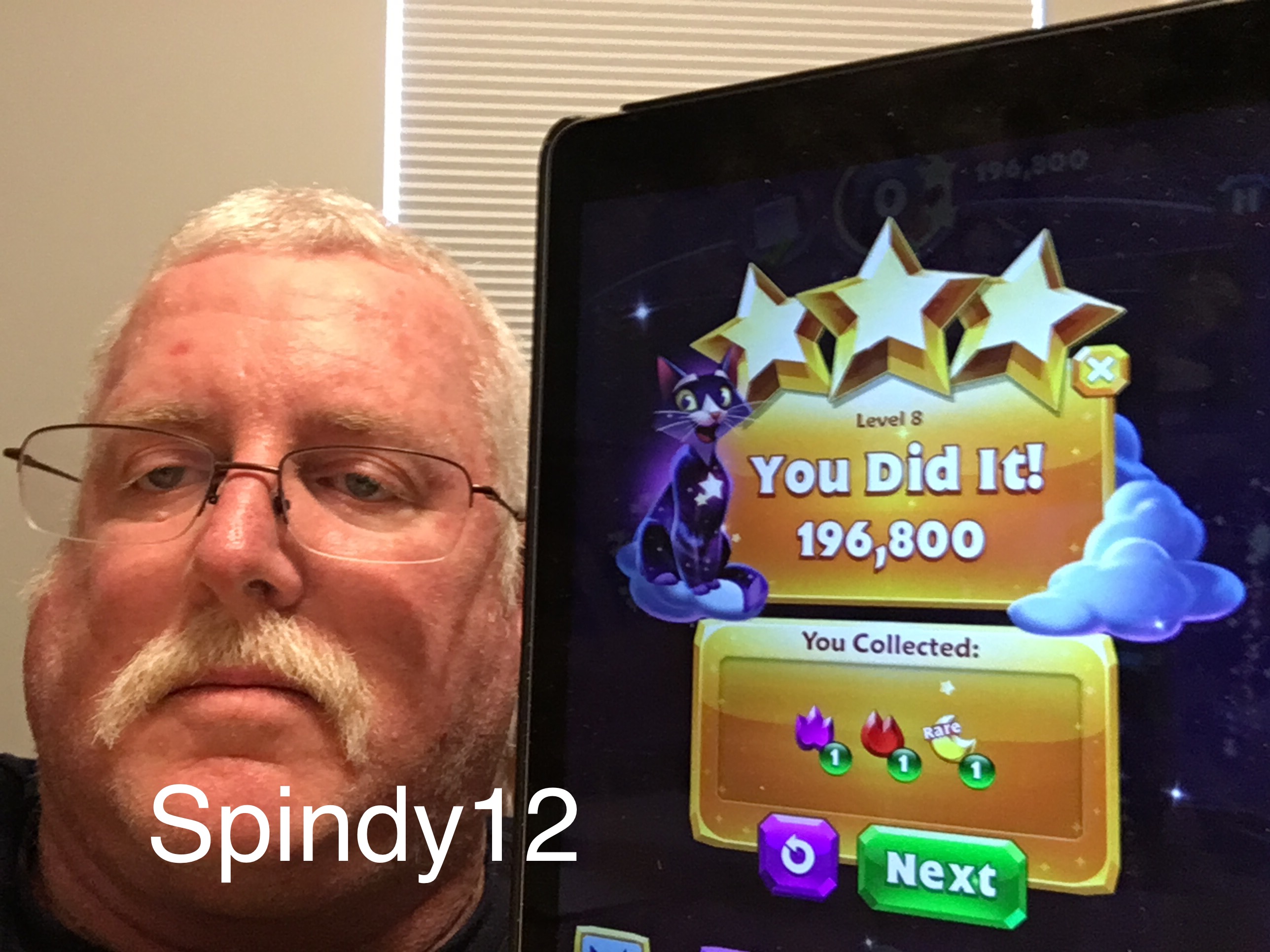 Spindy12: Bejeweled Stars: Level 8 - Clear? Crystal. (iOS) 196,800 points on 2016-12-25 07:38:23