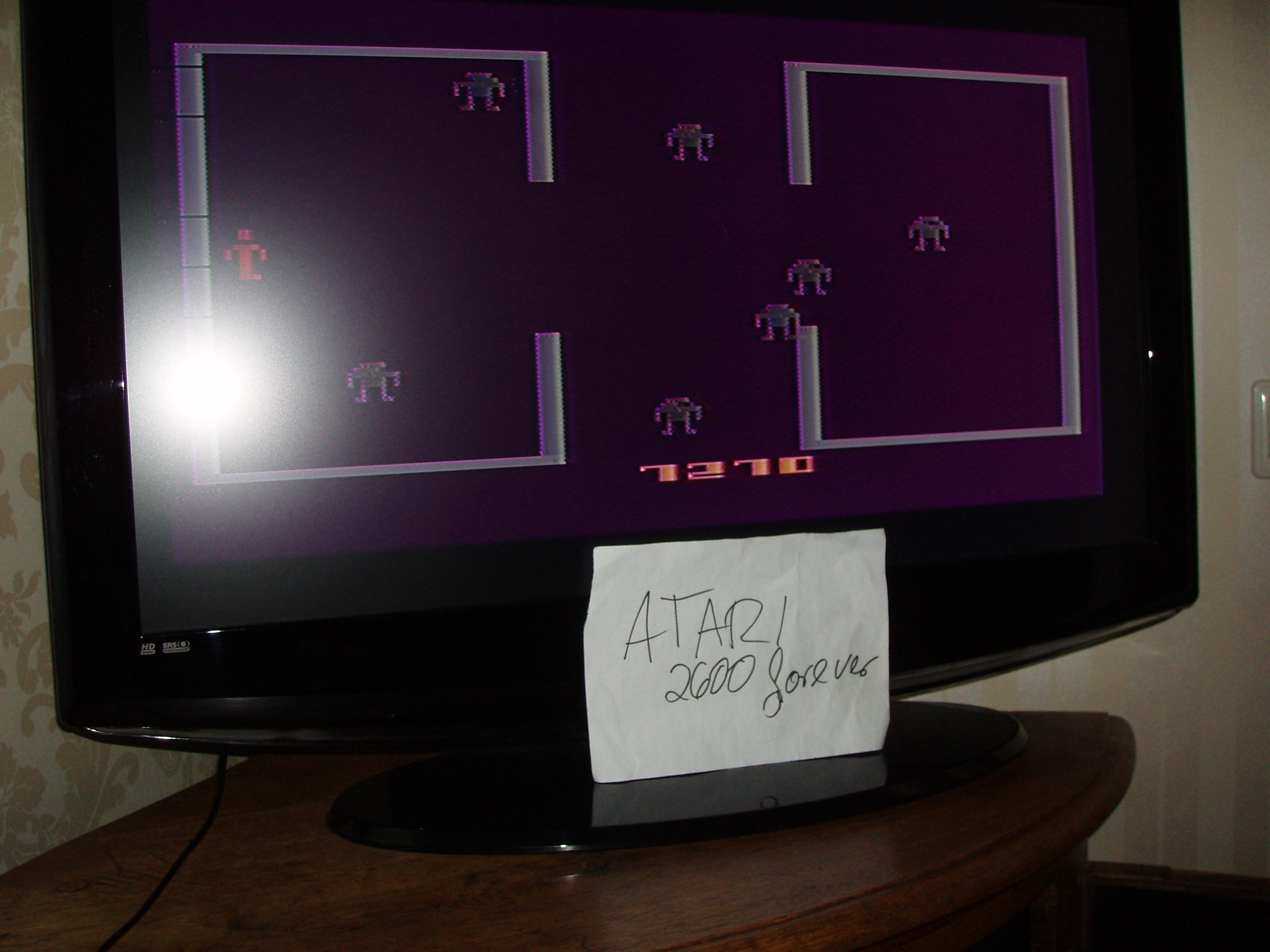 atari2600forever: Berzerk: Game 7 (Atari 2600) 7,270 points on 2019-01-21 02:20:02