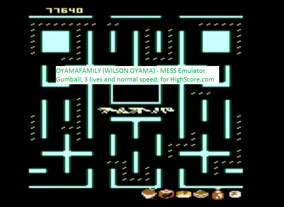 oyamafamily: Bleach Pac-Man: Gumball Start (Atari 7800 Emulated) 77,640 points on 2016-02-22 18:04:30