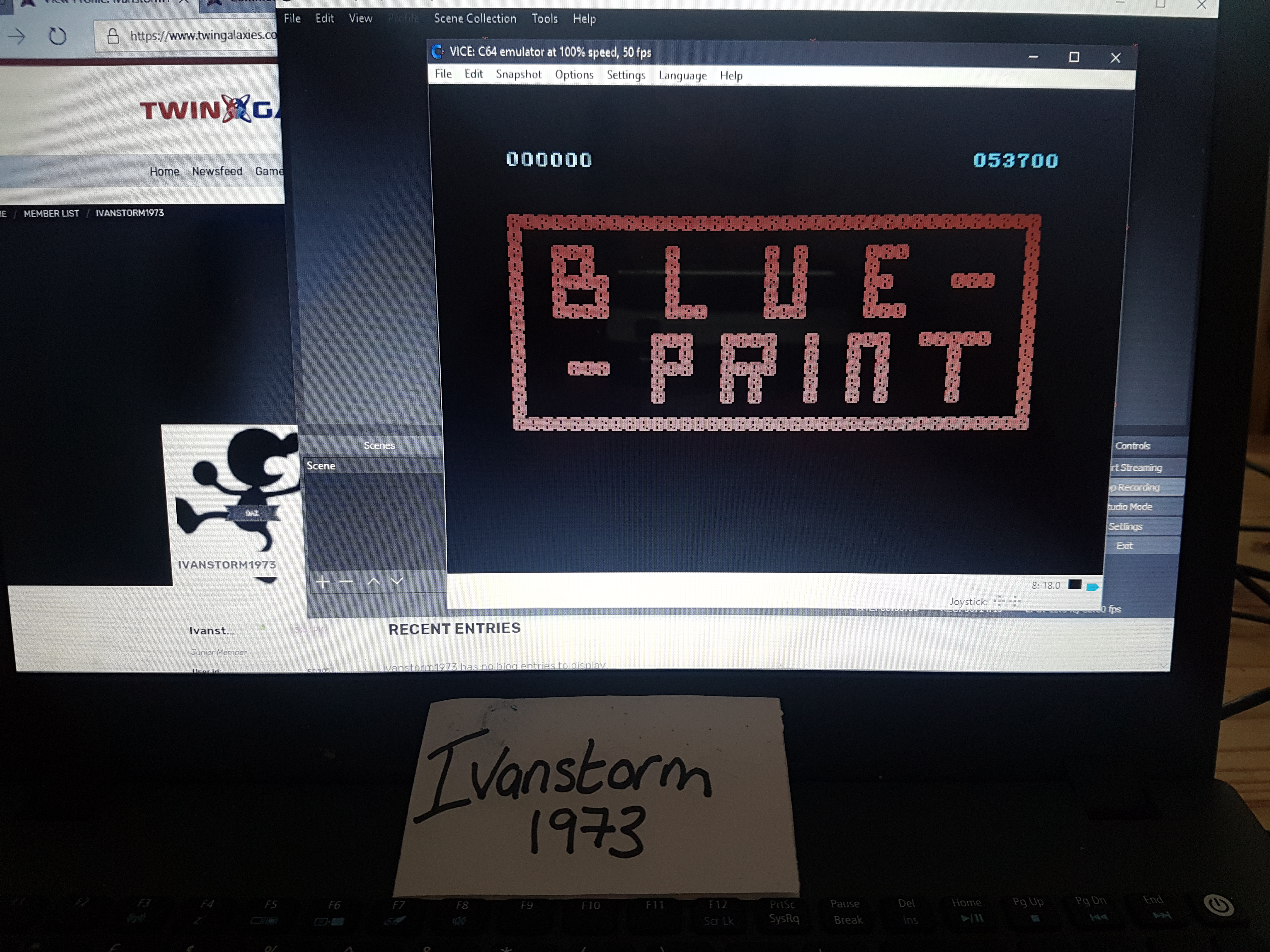 Ivanstorm1973: Blue Print (Commodore 64 Emulated) 53,700 points on 2018-03-18 11:10:00