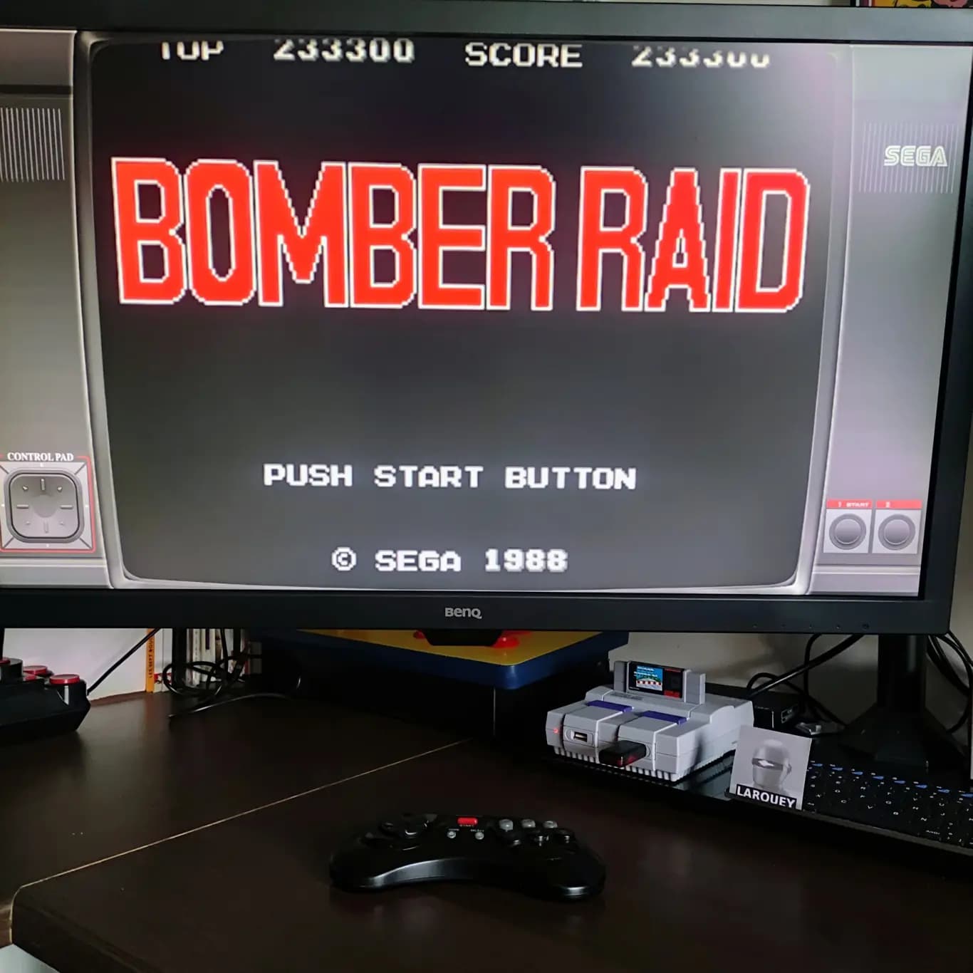 Larquey: Bomber Raid (Sega Master System Emulated) 233,300 points on 2022-08-11 00:40:02