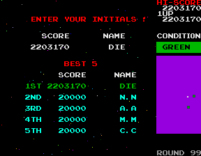 MikeDietrich: Bosconian (Arcade Emulated / M.A.M.E.) 2,203,170 points on 2017-01-22 15:43:41