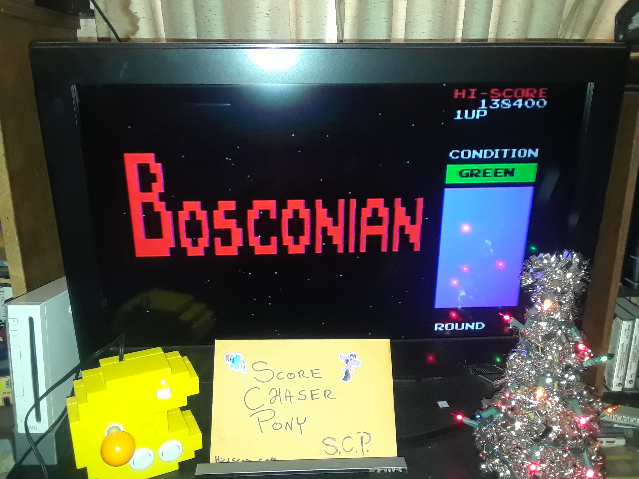 Scorechaserpony: Bandai Pac-Man Connect & Play: Bosconian (Dedicated Console) 138,400 points on 2018-12-29 11:05:09