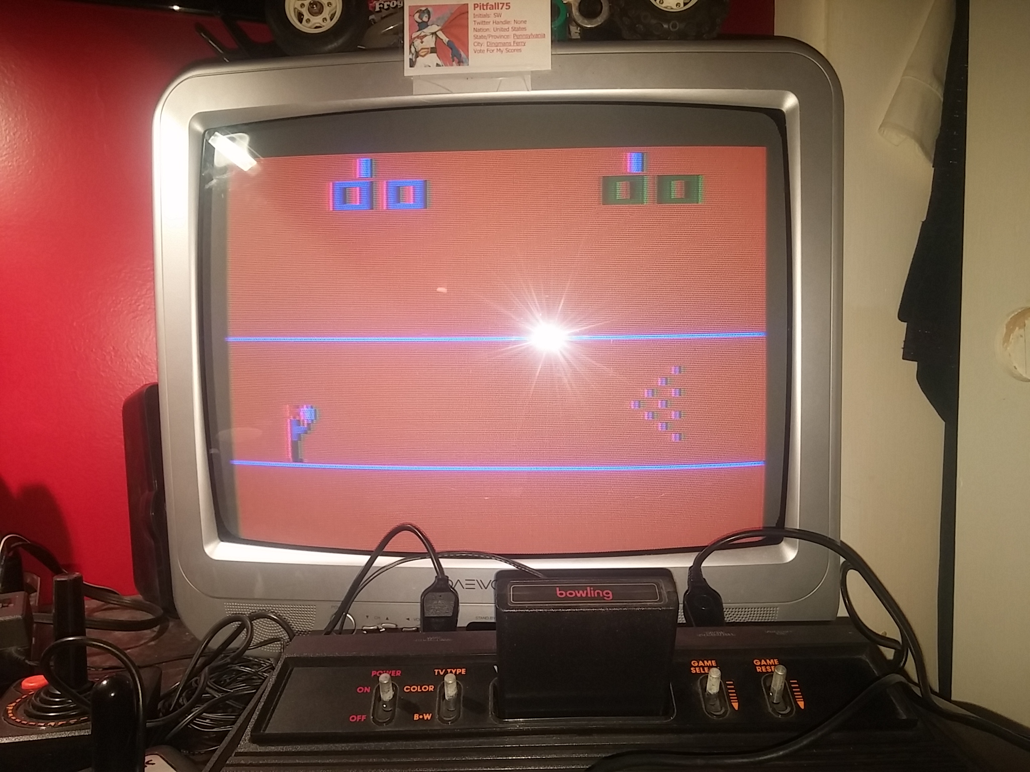 Pitfall75: Bowling (Atari 2600 Novice/B) 191 points on 2018-02-13 19:04:21