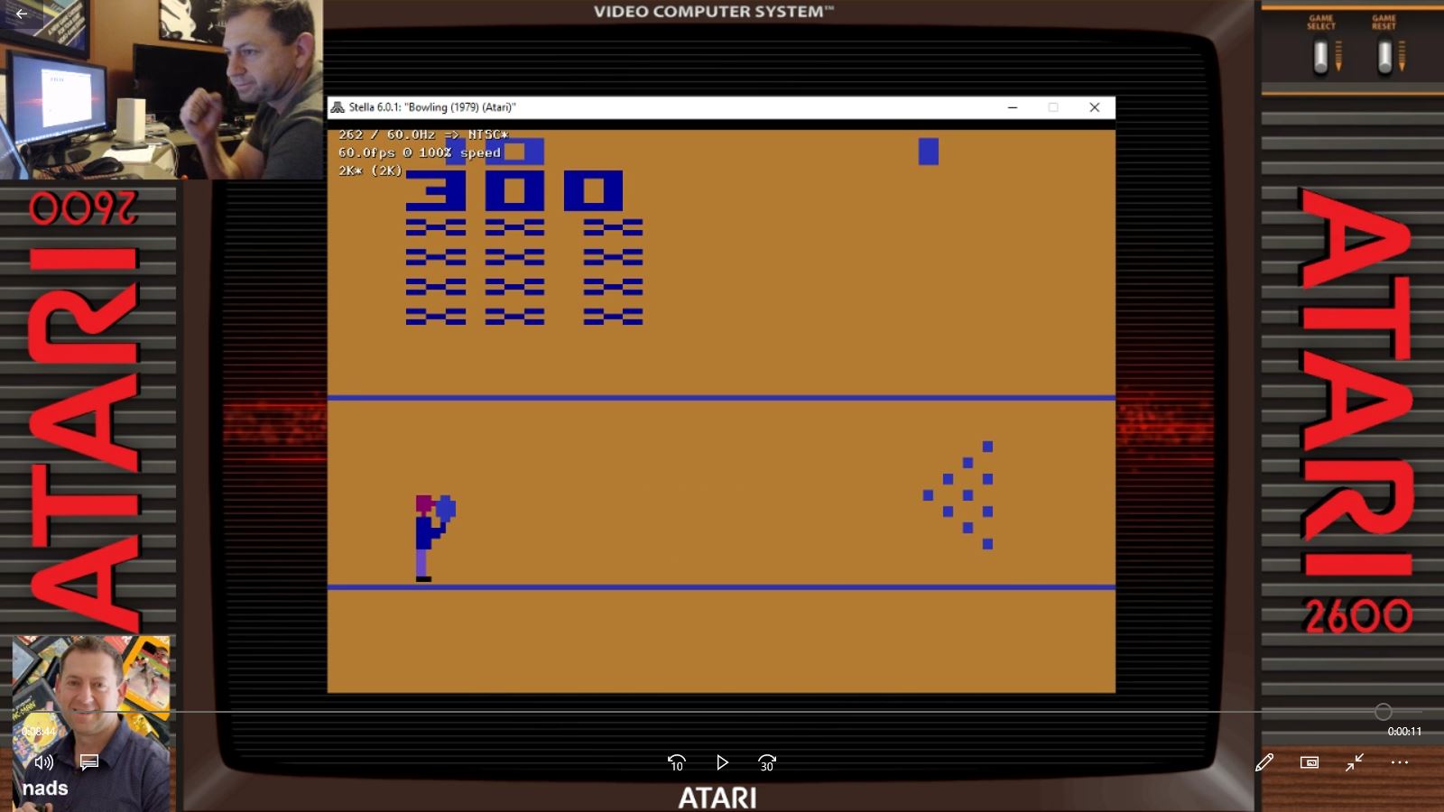 nads: Bowling: Game 3 (Atari 2600 Emulated Novice/B Mode) 300 points on 2021-01-23 04:23:33