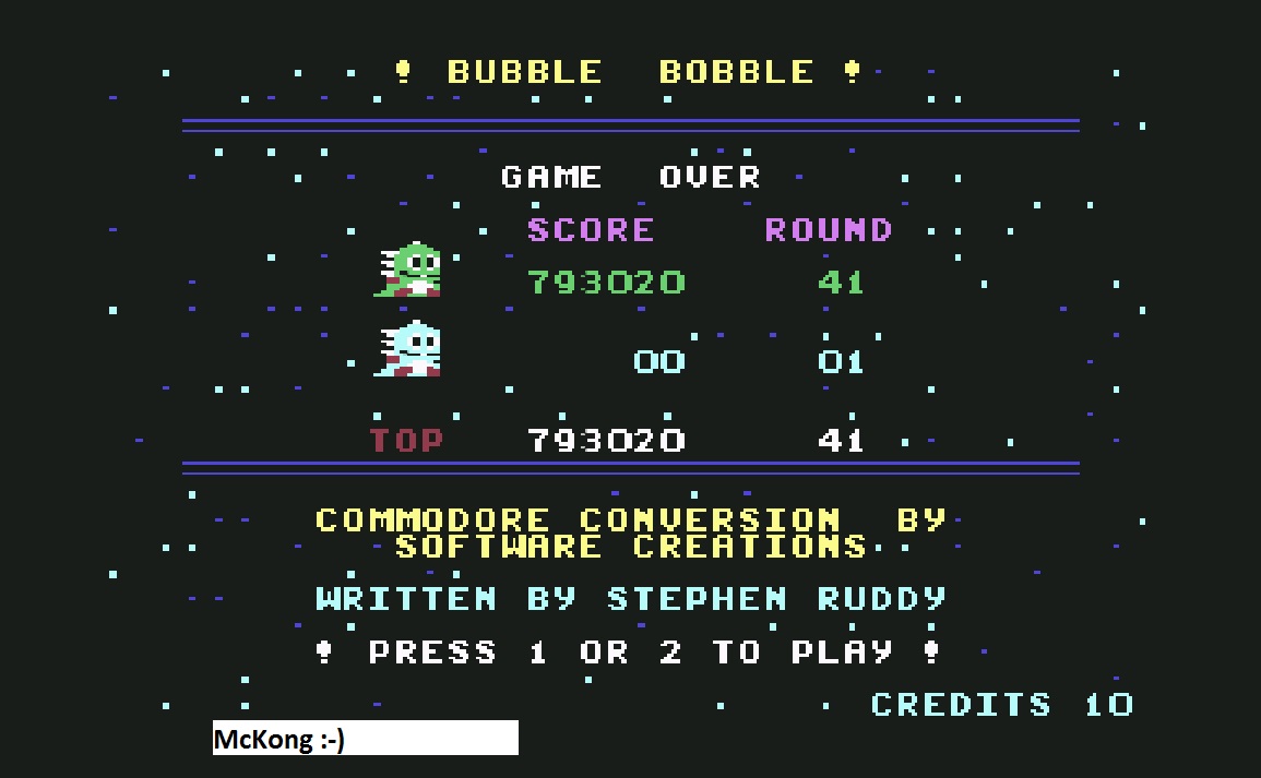 Bubble Bobble 793,020 points